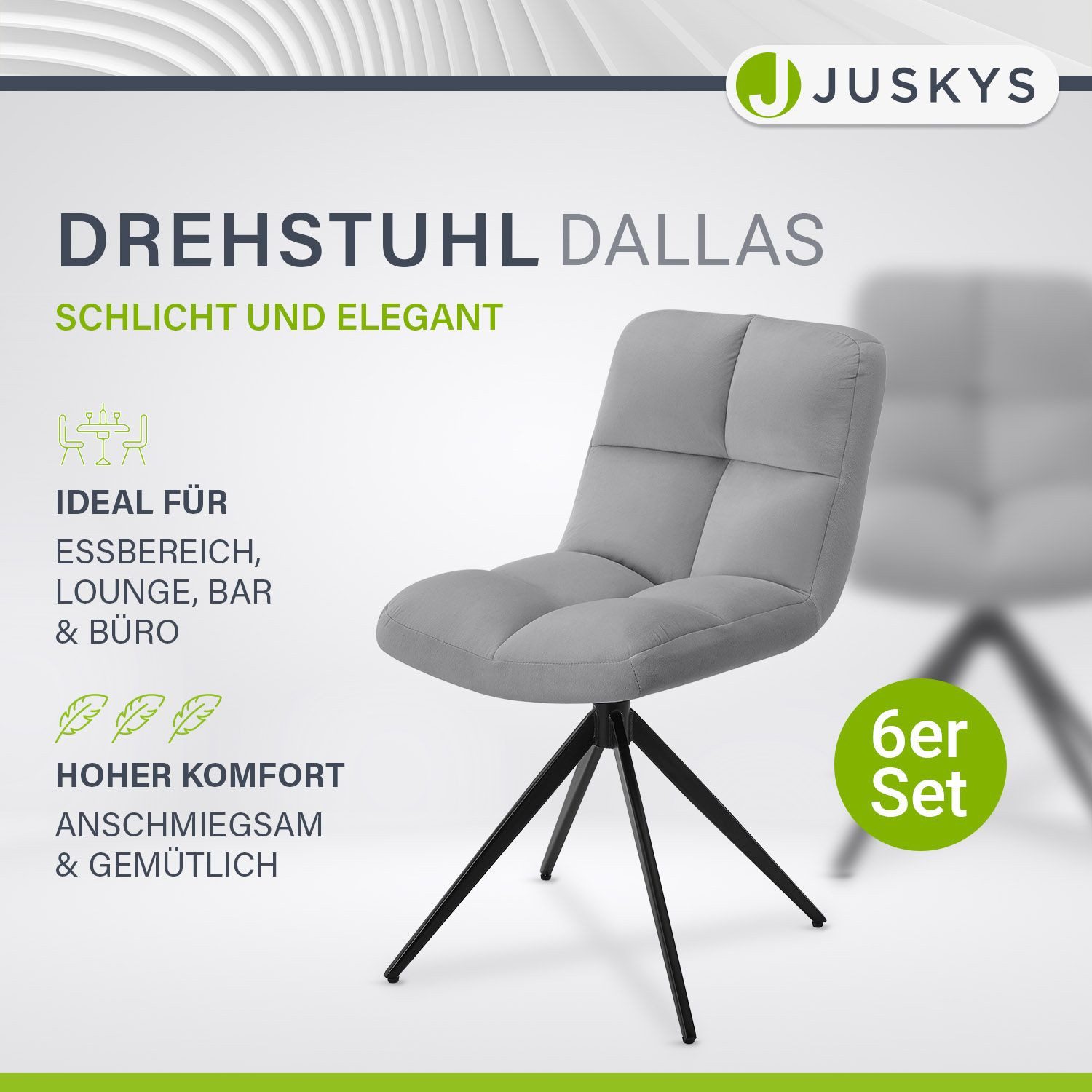 Juskys Esszimmerstuhl Dallas (6 St), 6er günstig online kaufen