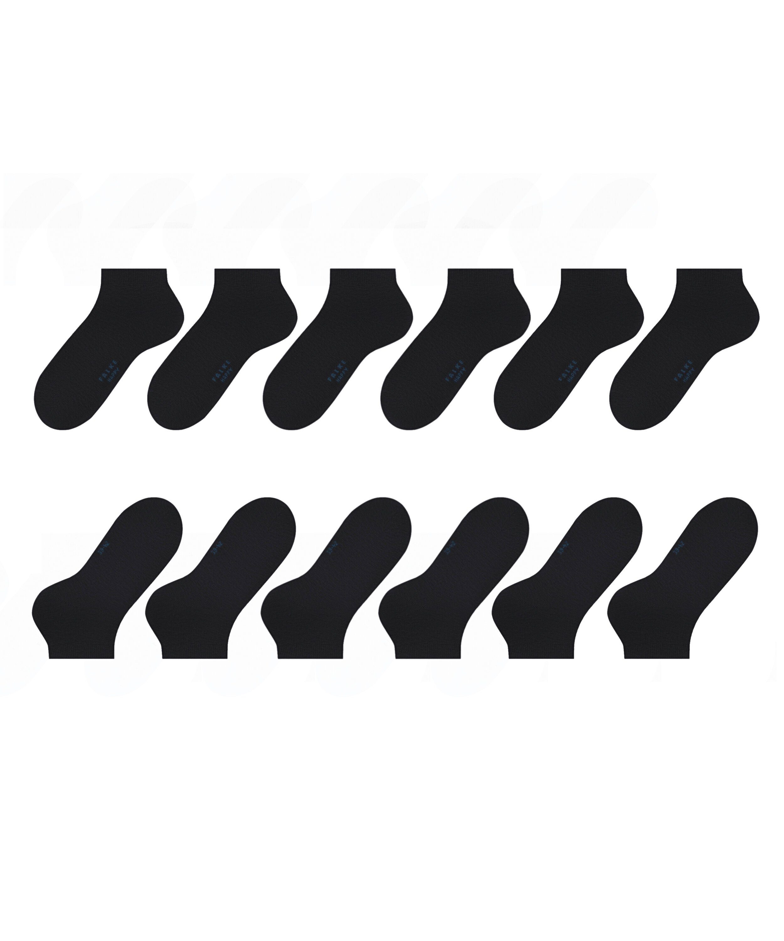 FALKE Sneakersocken Happy 6-Pack Sneakersocken (6-Paar) Set aus 6 Paar Baumwollsneakern