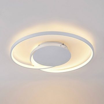 Lucande LED Deckenleuchte Enesa, dimmbar, LED-Leuchtmittel fest verbaut, Farbwechsel warmweiß / tageslicht, Modern, Eisen, Aluminium, Kunststoff, silber, 1 flammig, inkl.