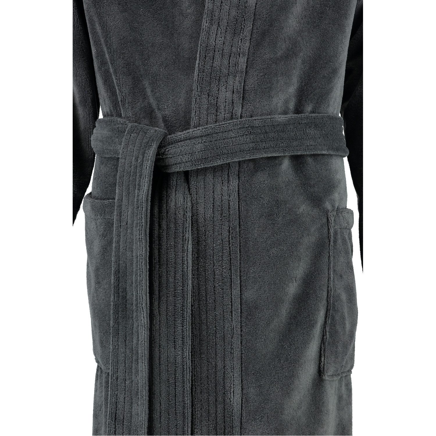 Cawö Home Herrenbademantel 800 Kimono Velours, Kimono, 55 % Polyester 45 % Baumwolle, Doubleface