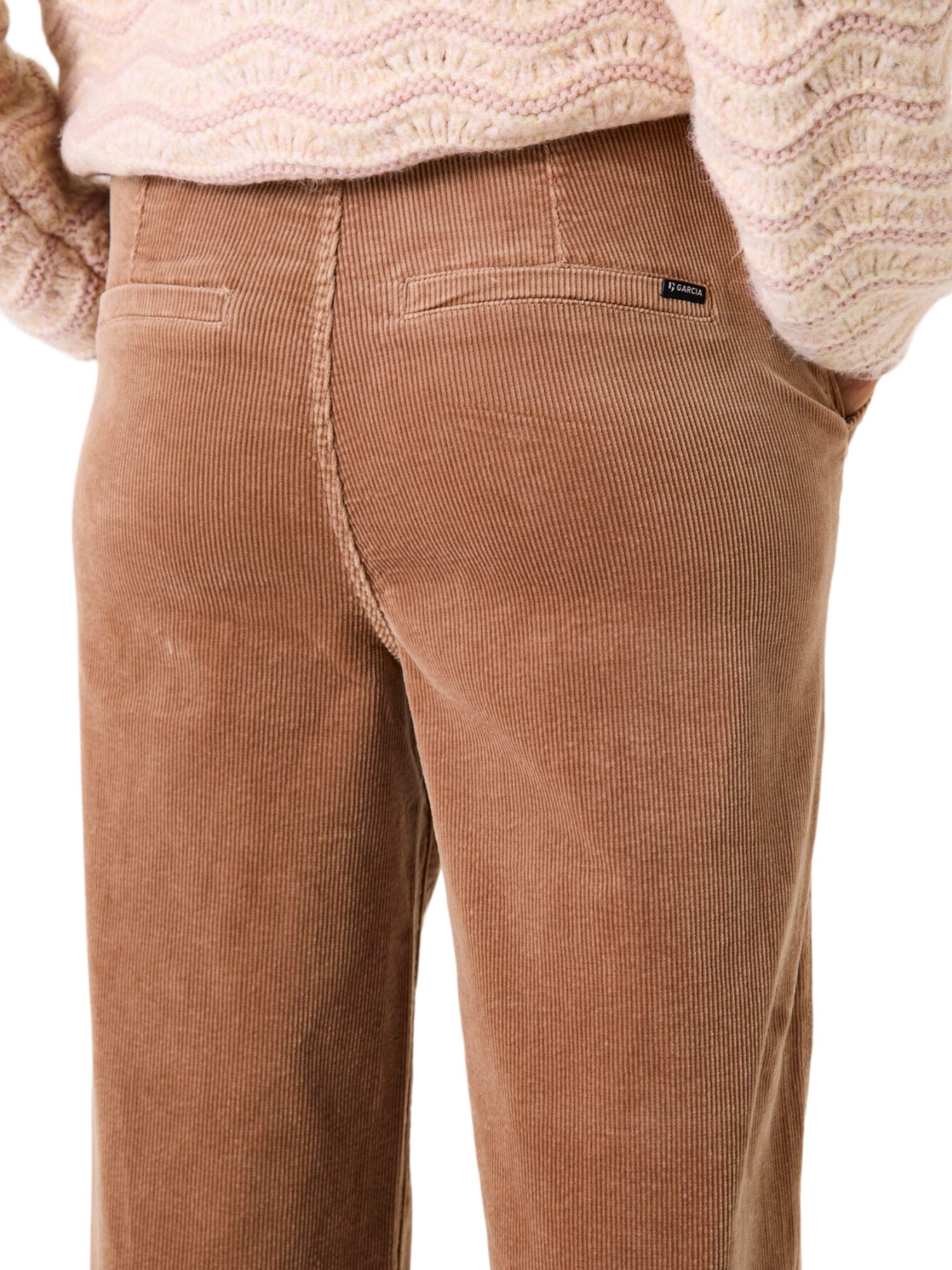 Garcia Stoffhose braun, Casual, Baumwolle, Unifarben, Straight Leg, Mittel