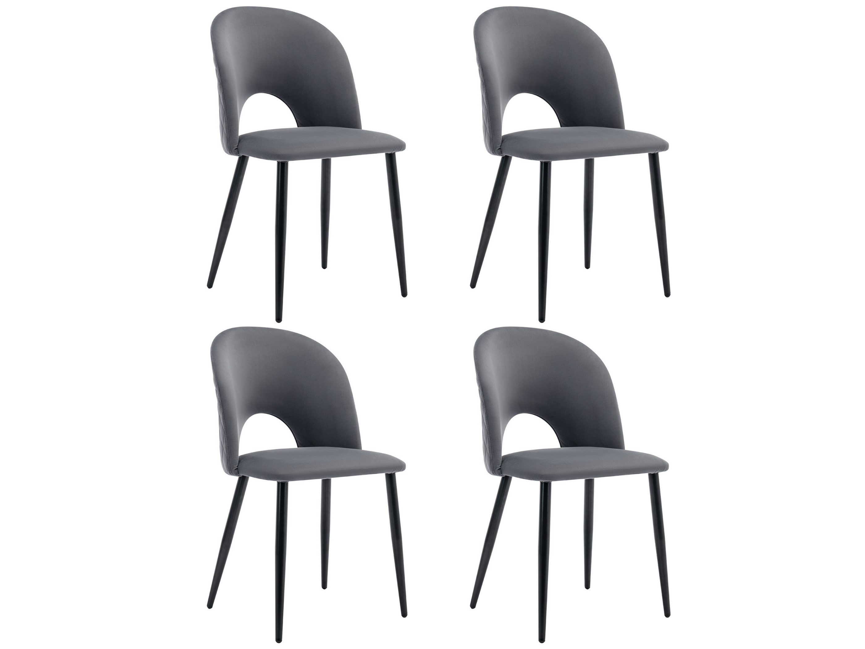 SeedWave Esszimmerstuhl Gepolsterte Stühle mit Rückenlehne und verstellbaren Füßen, Rautenmuster,Metallrahmen,Samt Esszimmerstühle 2er Set/ 4er Set