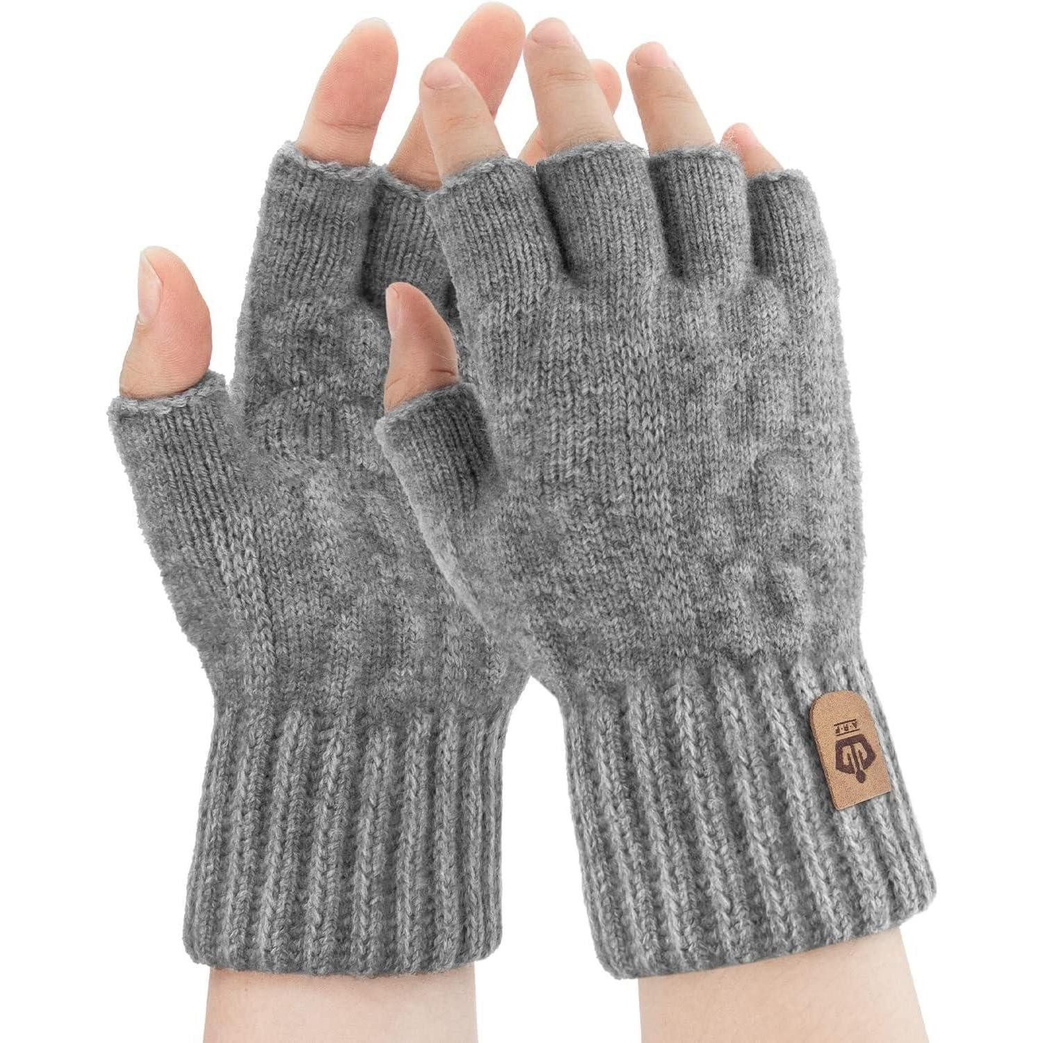 LuxusKollektion Multisporthandschuhe Thermische Fingerlose Handschuhe Damen Herren Strick Winterhandschuhe
