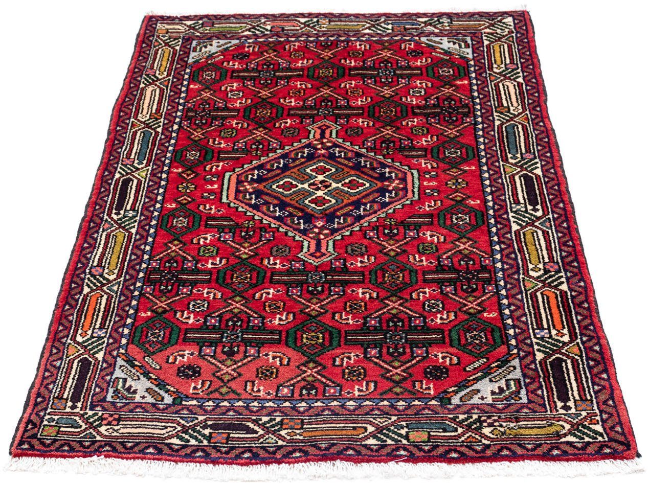 Wollteppich Hosseinabad Medaillon 125 80 Höhe: x Rosso Handgeknüpft mm, morgenland, rechteckig, cm, 10
