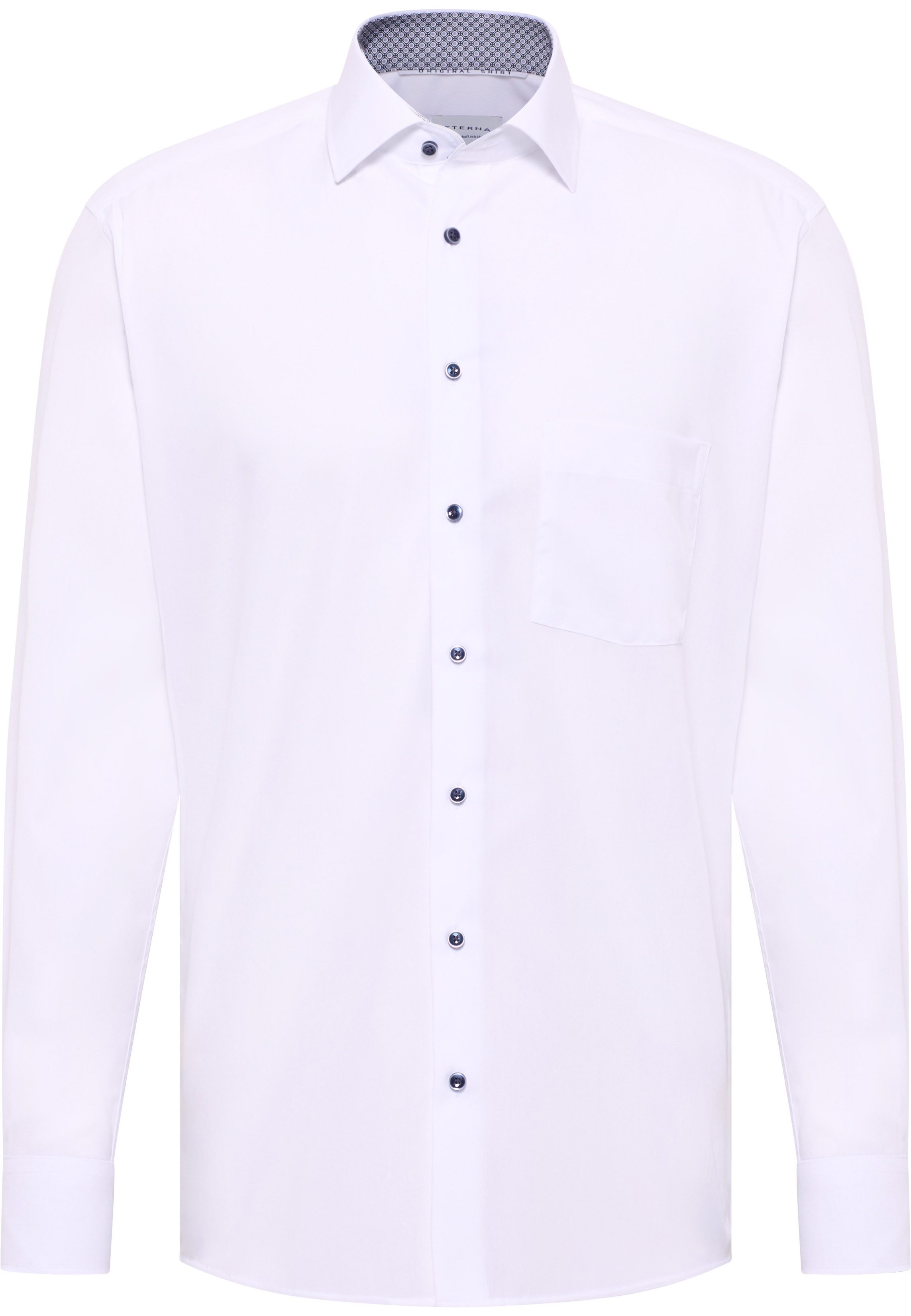 Klassische Bluse ETERNA MODERN FIT Langarm Hemd weiß popeline 1305-00-X15K - ORIGINAL