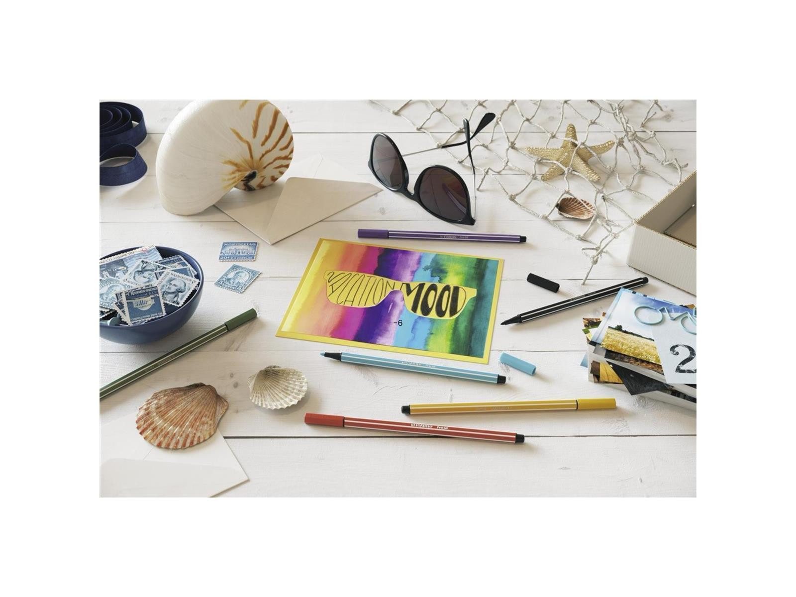 STABILO Faserstift STABILO Pen 68 Filzstift - 1 mm - 18er Set - Kartonetui – Bild 5 von 5