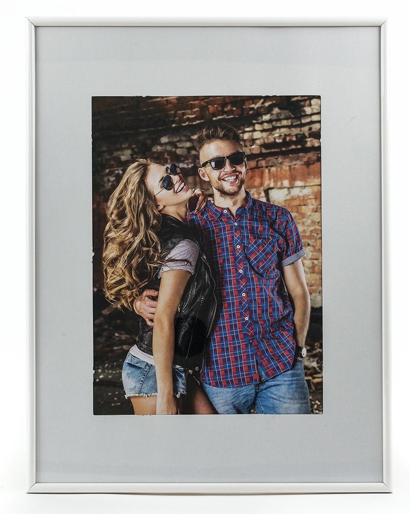 Levandeo® Bilderrahmen, Bilderrahmen in weiß Passepartout Fotorahmen Format 15x20cm | Einzelrahmen