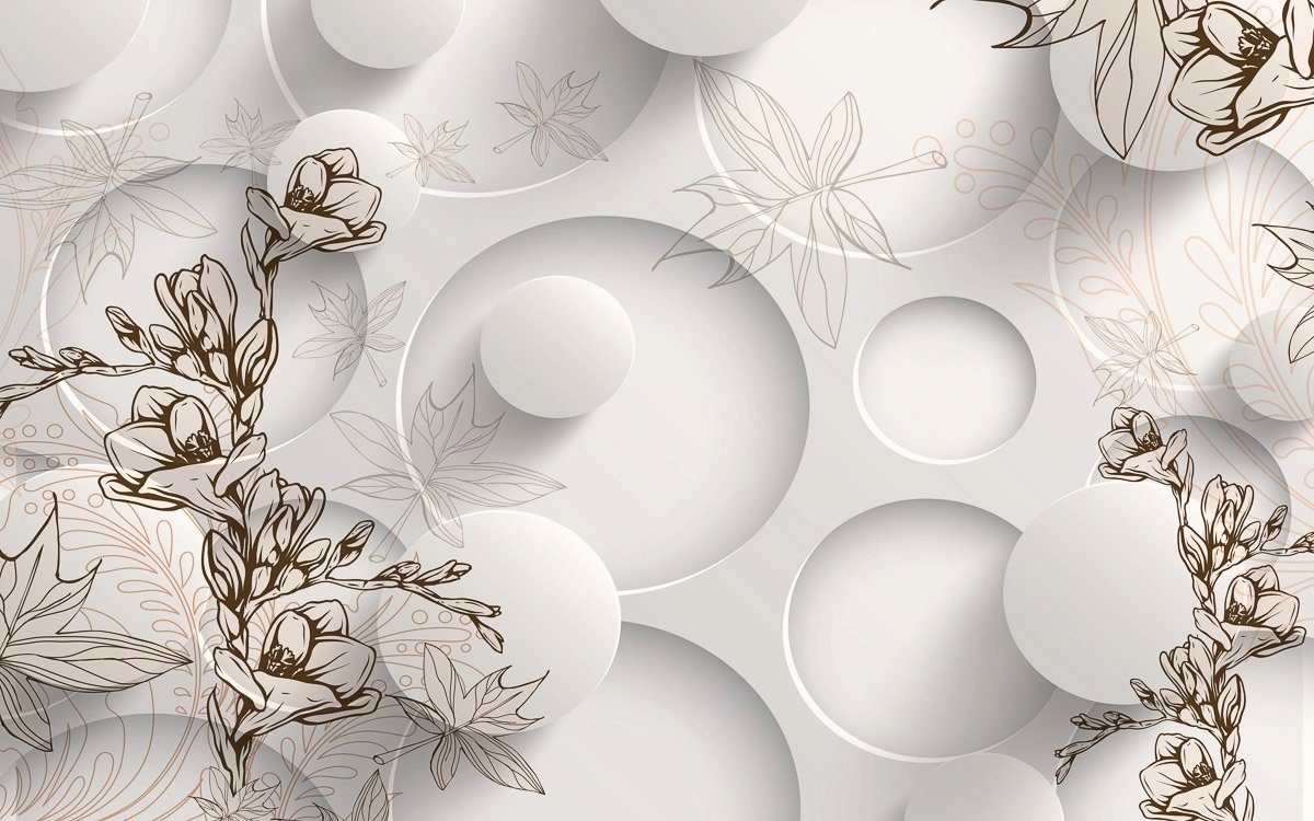 Muster Blumen Fototapete mit Papermoon
