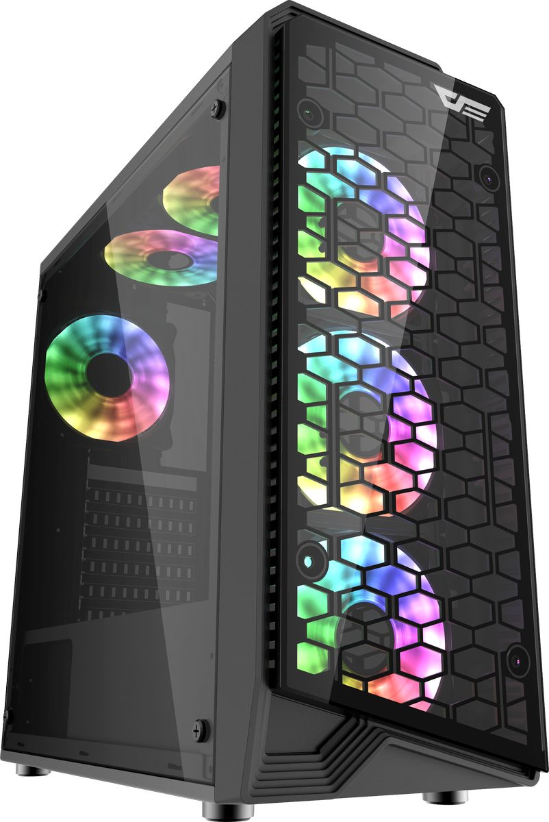 Darkflash Gaming-Gehäuse Water Square 5 Tower USB3.0 Computer Gamer Case PC-Gehäuse bis zu 8 Lü