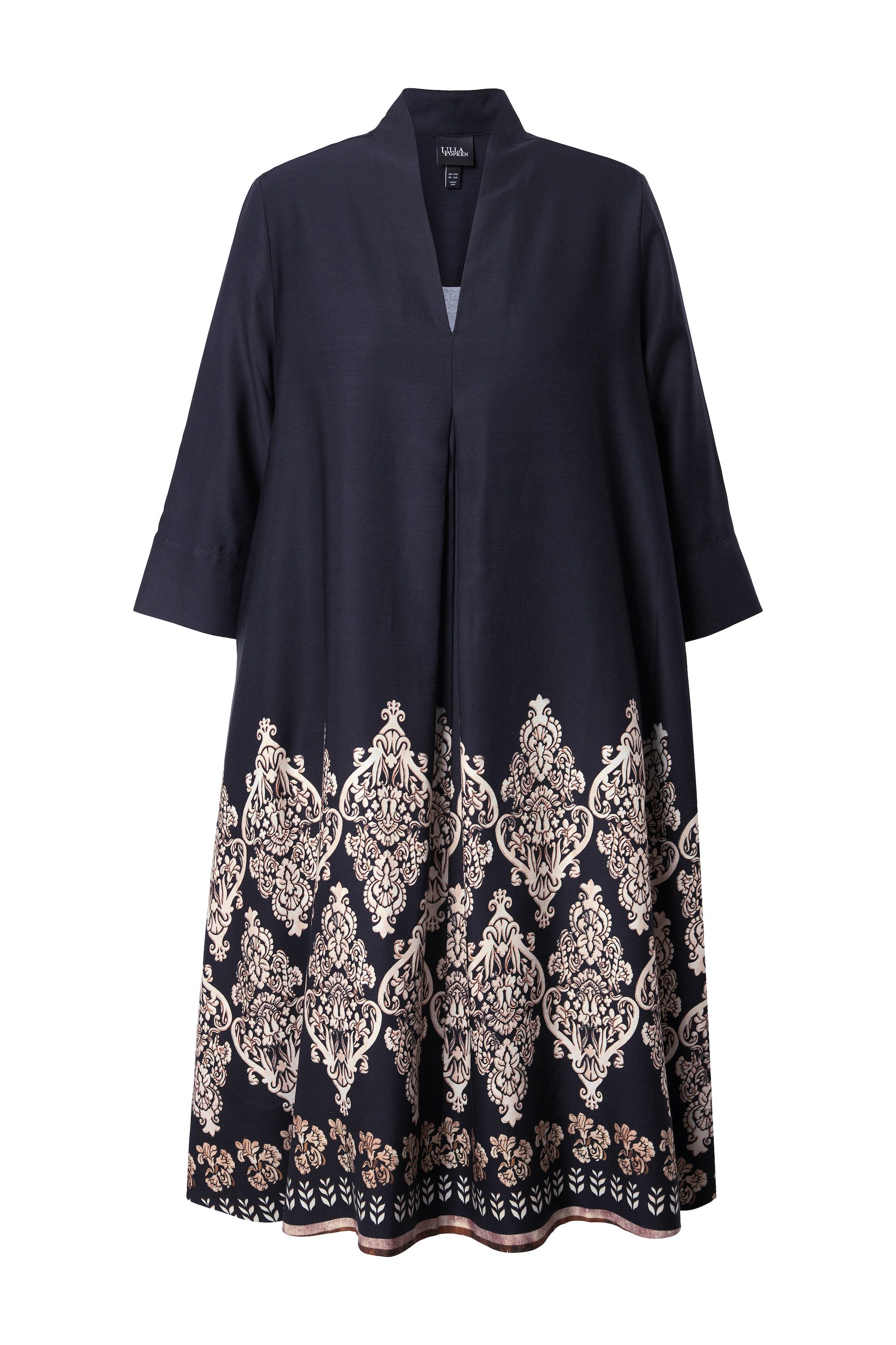 Ulla Popken Midikleid Lyocell-Midikleid A-Linie Kelchkragen günstig online kaufen