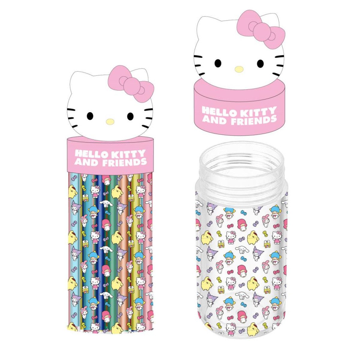 Hello Kitty Federmäppchen Schulmäppchen Stifteetui für Schule Hausaufgaben, (Set)