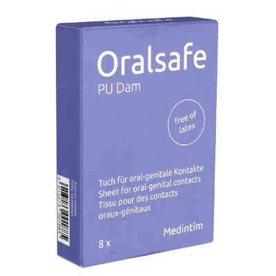 Medintim Kondome Oral Safe PU Vanilla (latexfreie Lecktücher) Packung mit, 8 St., geeignet für Allergiker, ohne Latex, mit Vanille-Duft