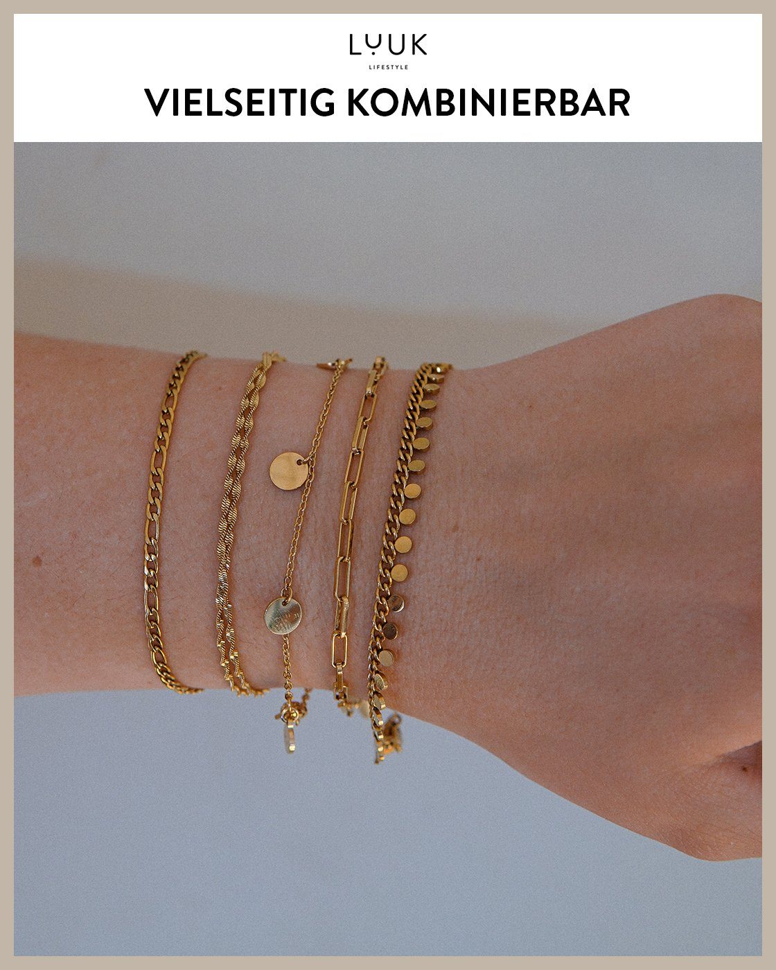 Gold Coins, Schmuckbox toller LUUK Armband LIFESTYLE mit