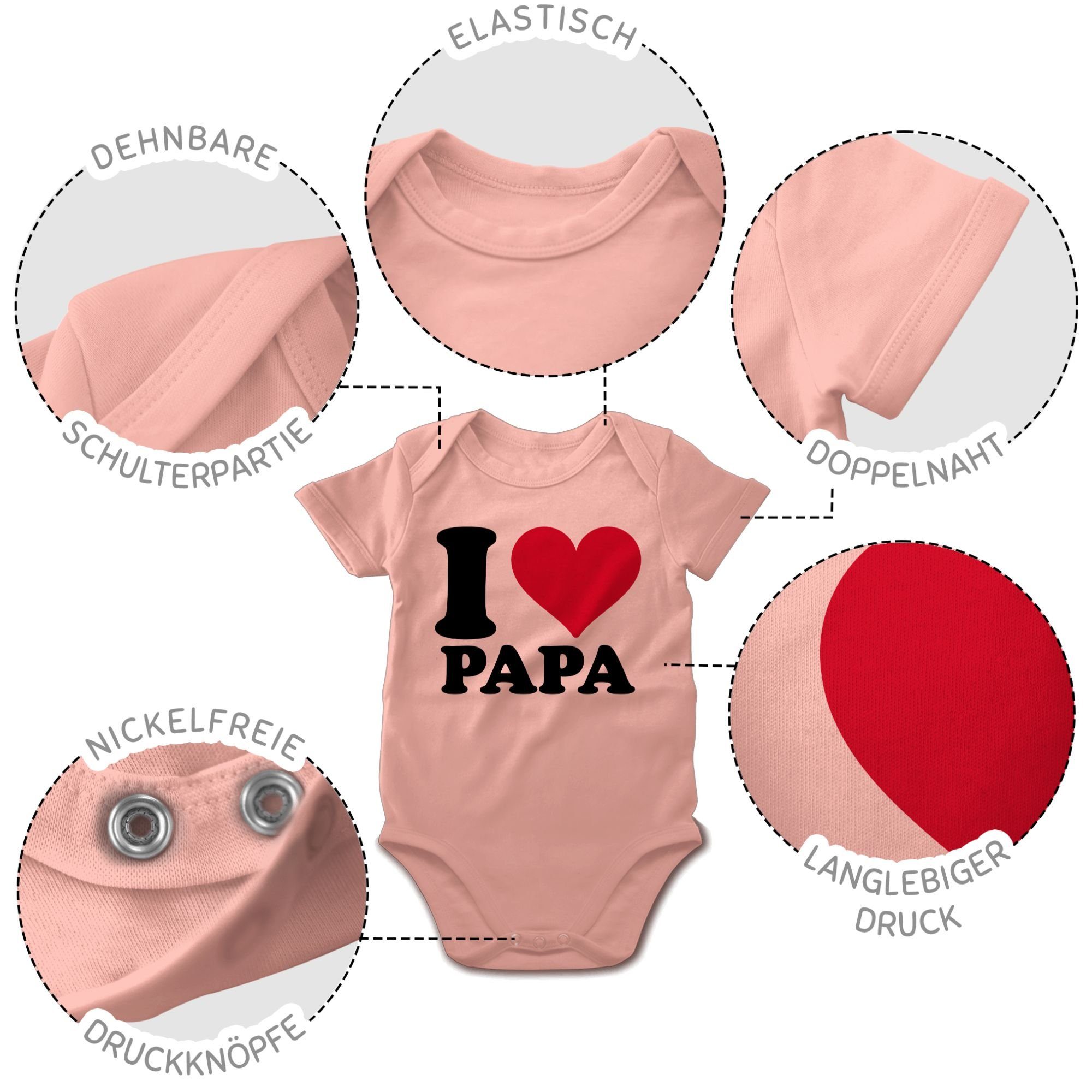 Papa 2 Vatertag Shirtracer Baby Shirtbody Geschenk Love Babyrosa I