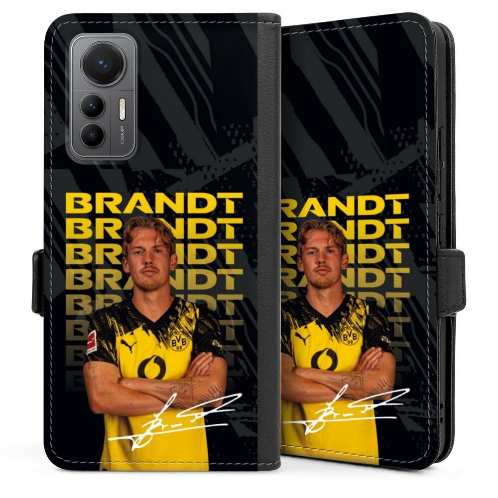 DeinDesign Handyhülle Borussia Dortmund Julian Brandt BVB Julian Brandt 25/26, Xiaomi 12 Lite 5G Hülle Handy Flip Case Wallet Cover Handytasche Leder