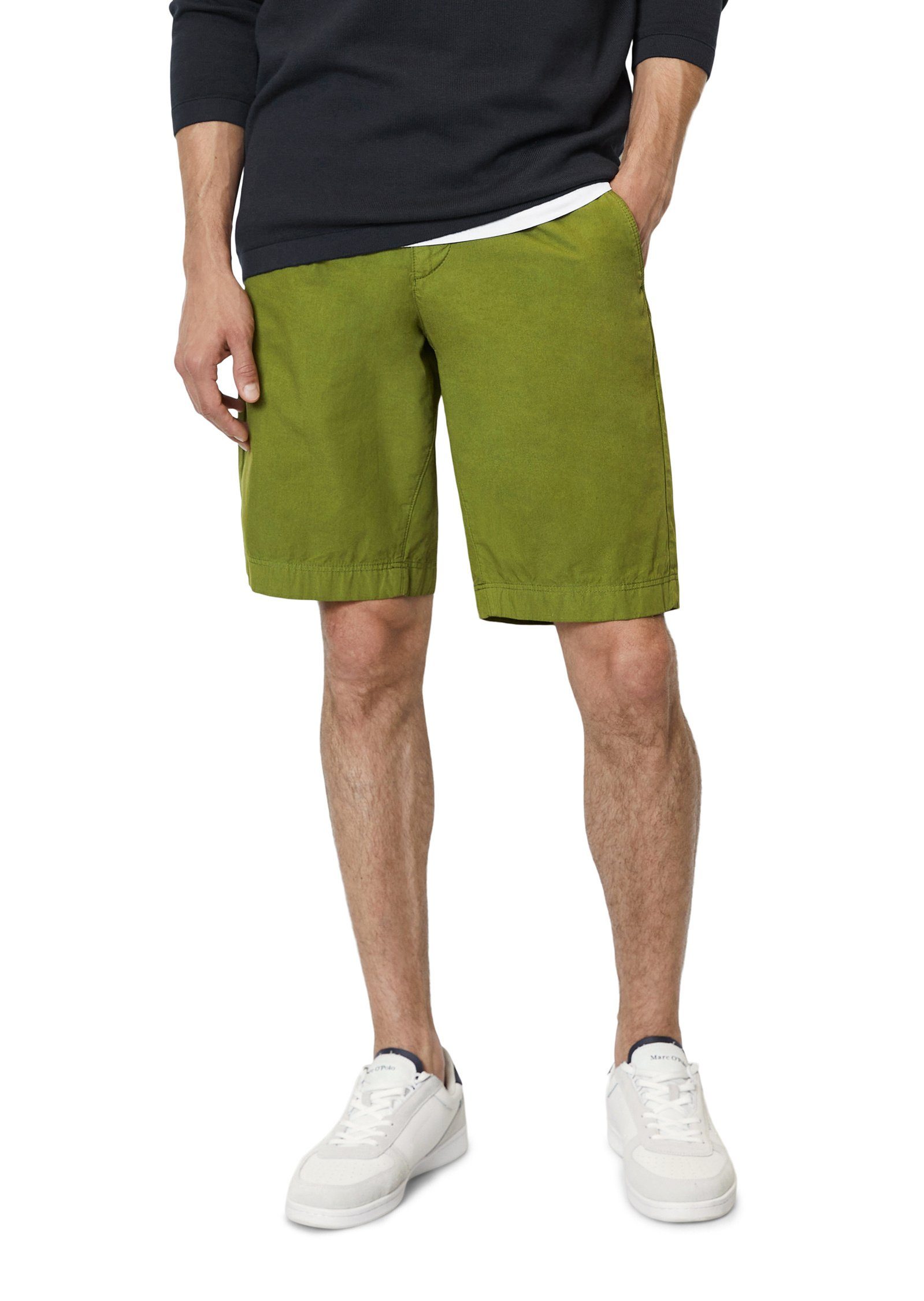Marc O'Polo Shorts aus Organic Cotton-Popeline grün