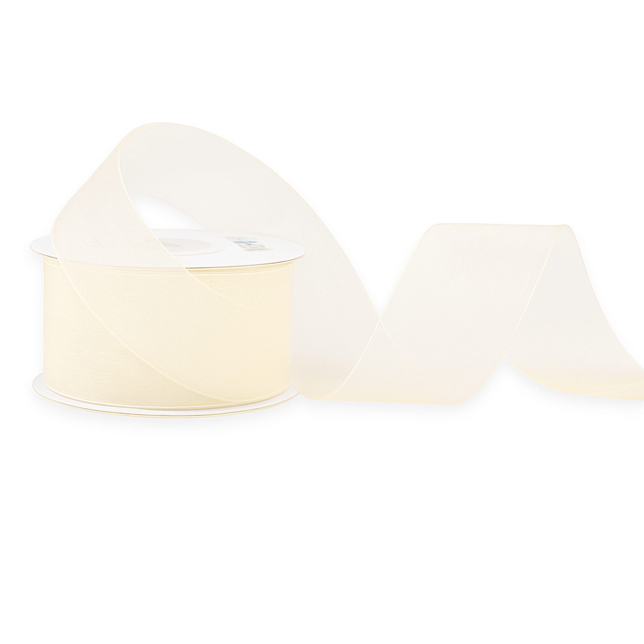 Creativery Organzaband, Organzaband 38mm x 25m Rolle Ivory / Elfenbein