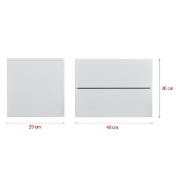 en.casa Hängeschrank »Ampfing« Wandschrank mit 2 Schubladen 40x29x30 cm Weiß