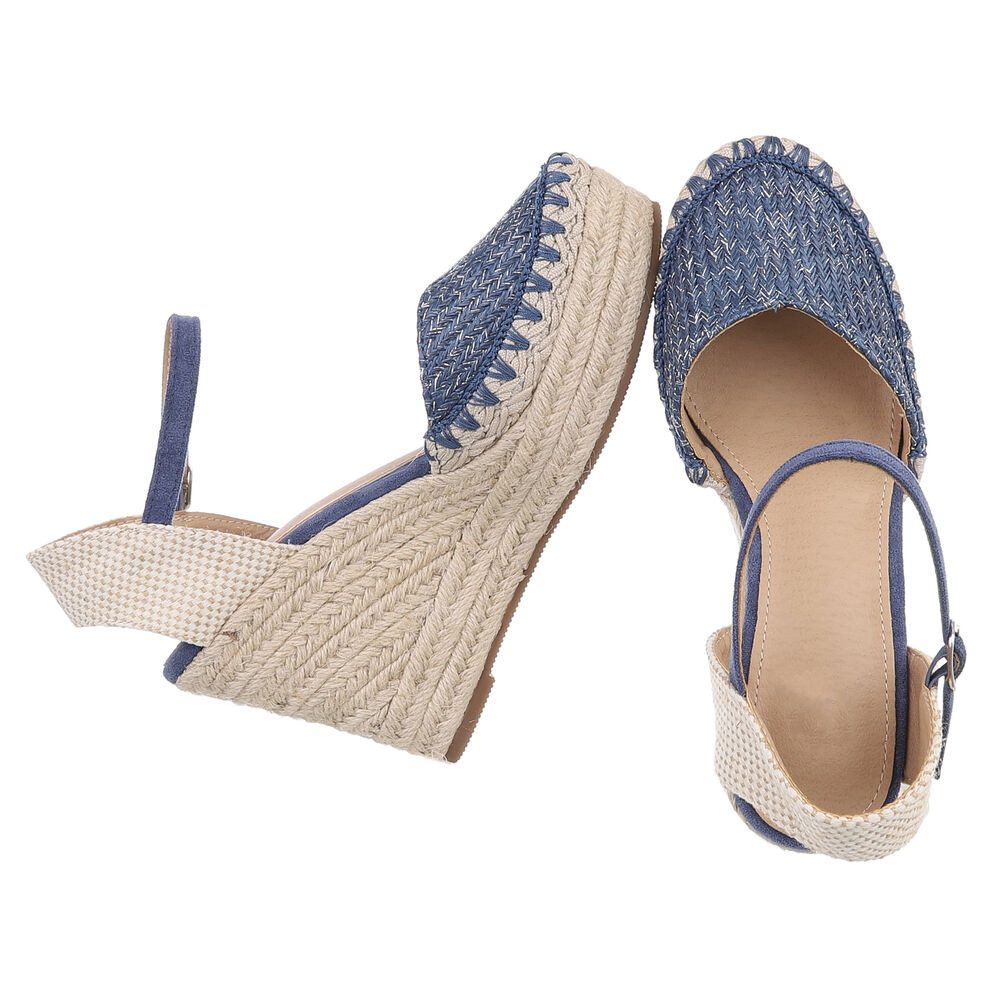 Ital-Design Moderne Espadrilles mit Keilabsatz für Damen, beige Plateausand günstig online kaufen
