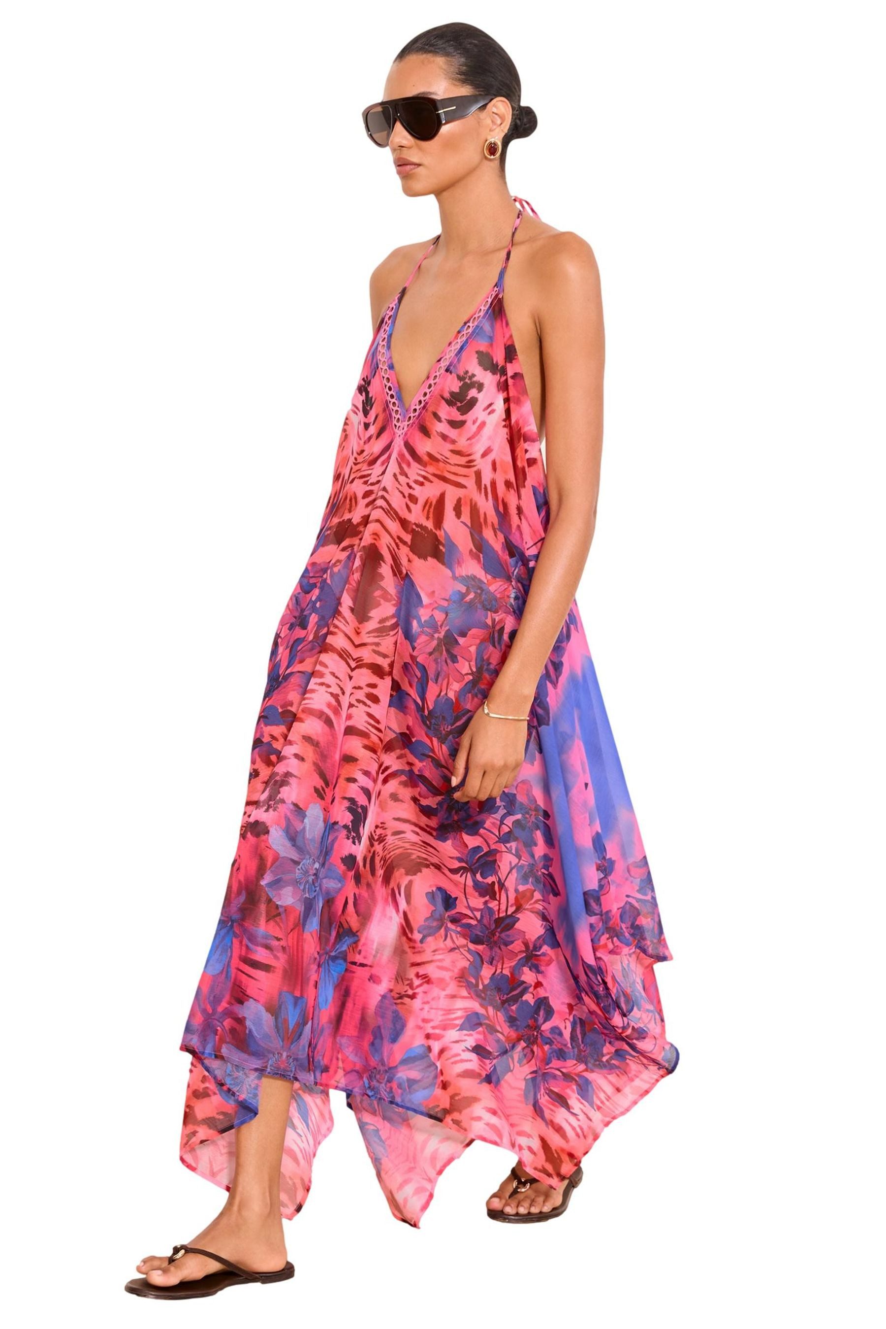 LIPSY Strandkleid Lipsy Strandkleid mit Wirbelmuster und Zipfelsaum (1-tlg)