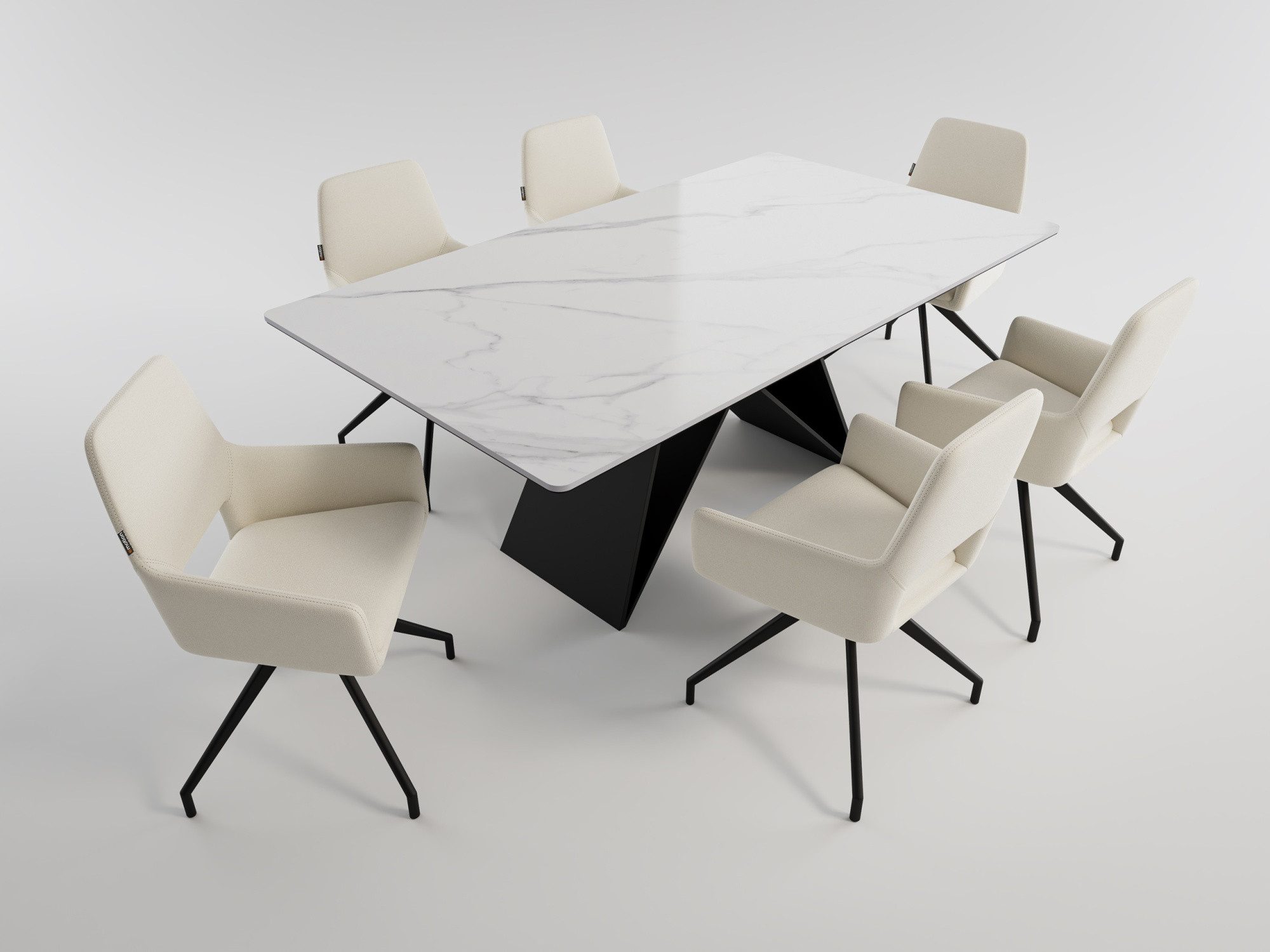 Magnolia Home Esszimmer-Set Esstisch Set COMODI 180 weiße Keramikplatte mit günstig online kaufen