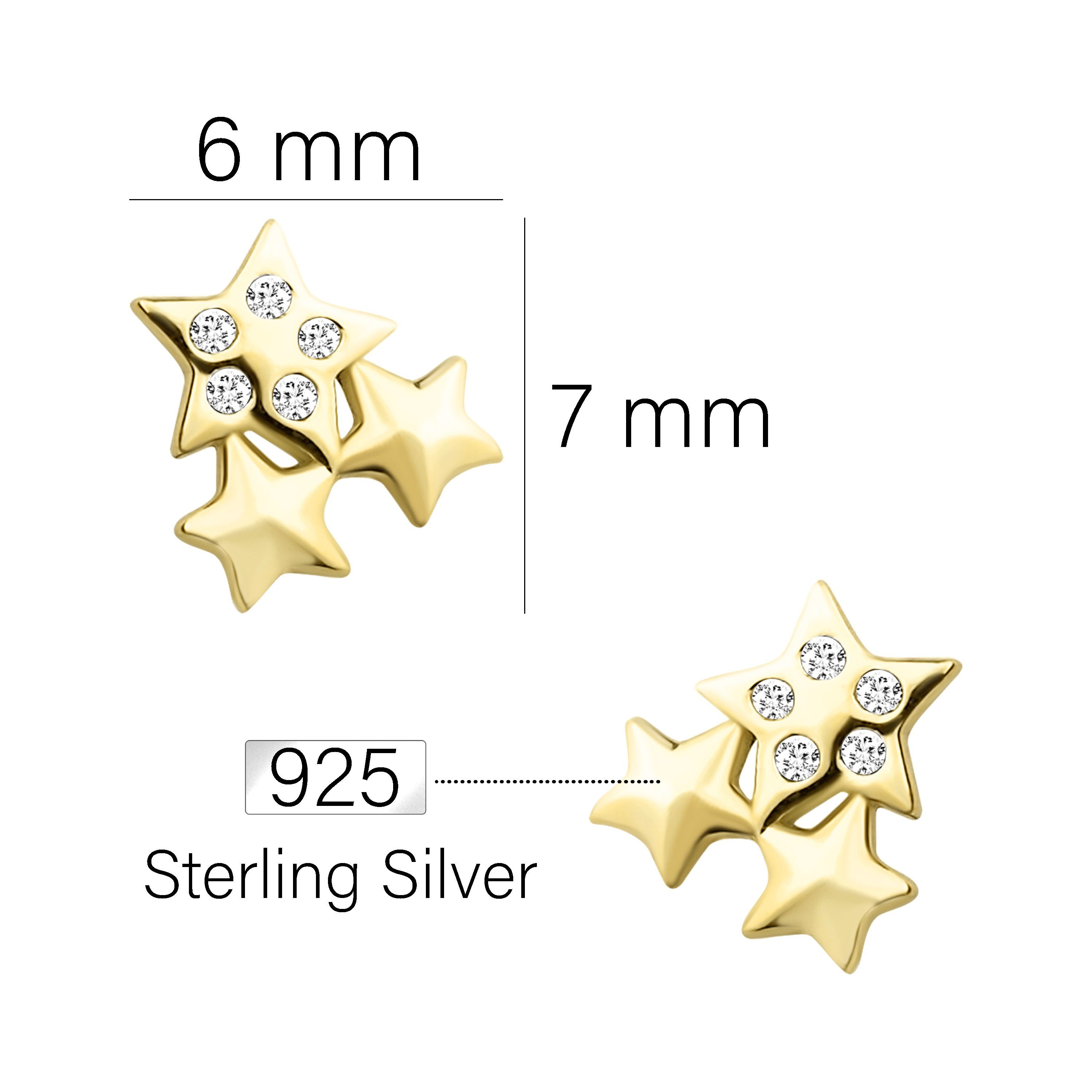 Sofia Ohrstecker Paar 925 Stern, Schmuck Damen Silber gold Milani