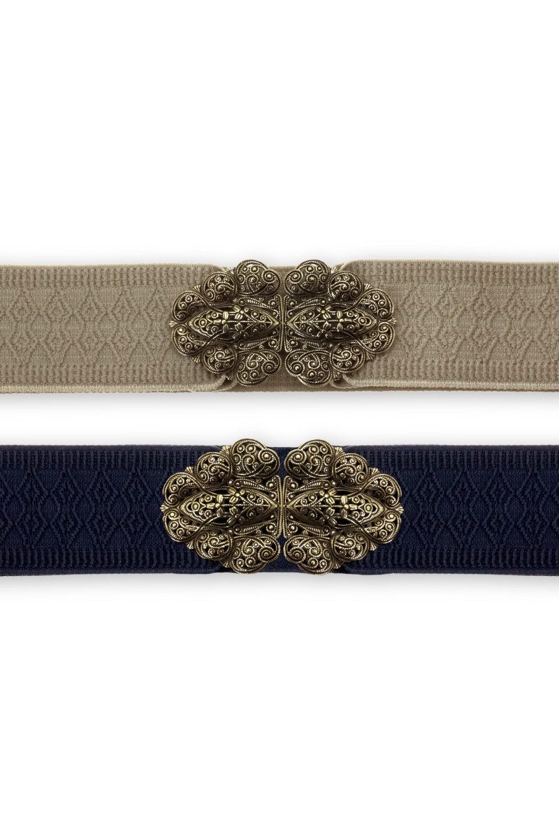 Herbert Hahn Ledergürtel Stretchgürtel Damen - NOSTALGIA - marine, sahara günstig online kaufen