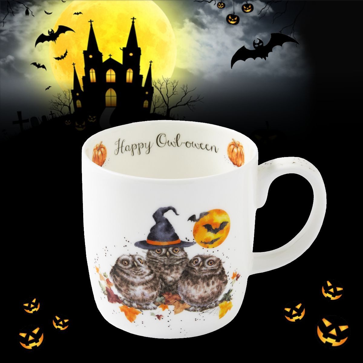 Wrendale Becher Wrendale Designs Porzellan-Becher Happy Owl-o-ween, ca. 400ml, Porzellan – Bild 5 von 5