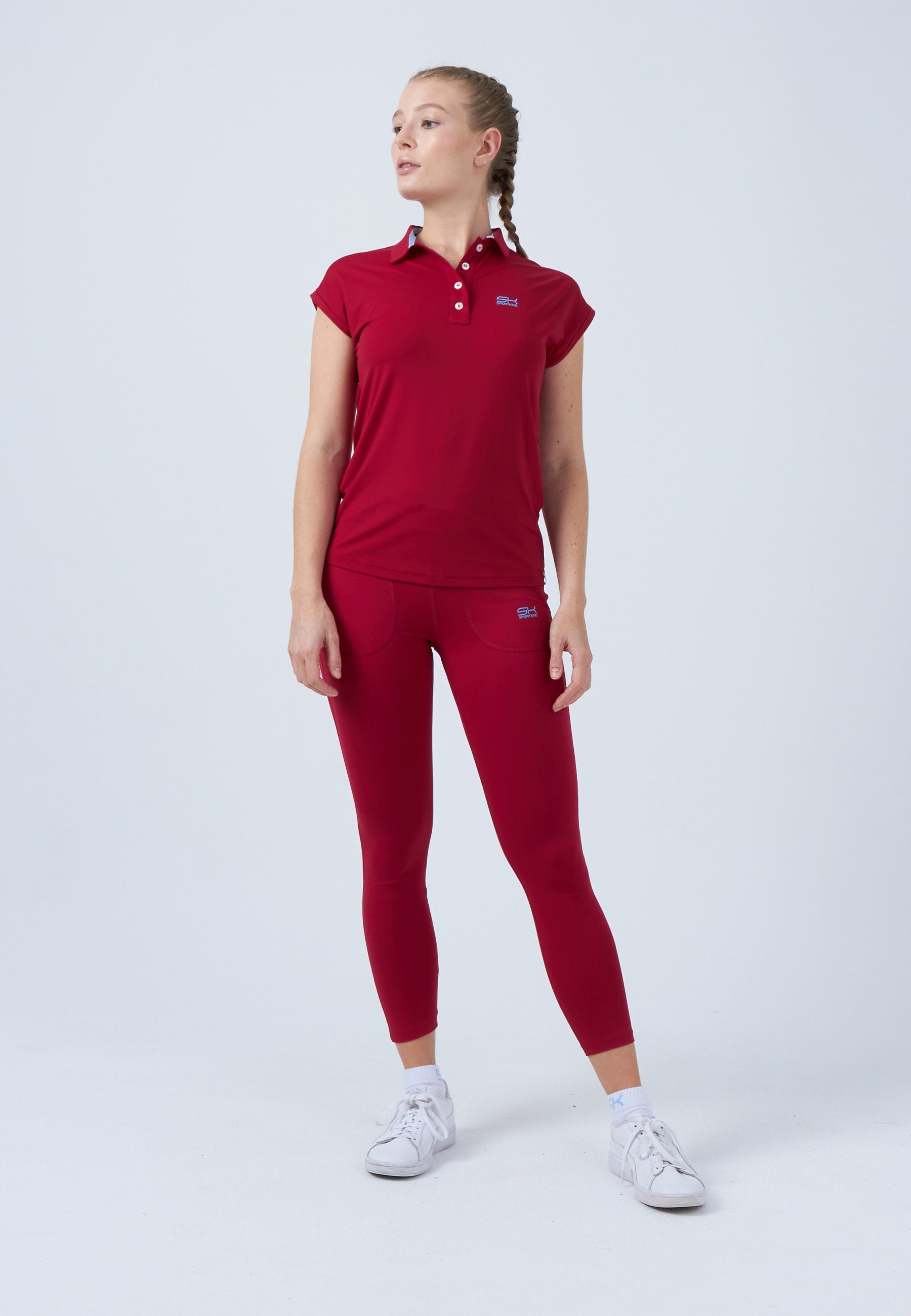 Polo Loose-Fit rot SPORTKIND Mädchen & Funktionsshirt Damen Shirt Golf bordeaux