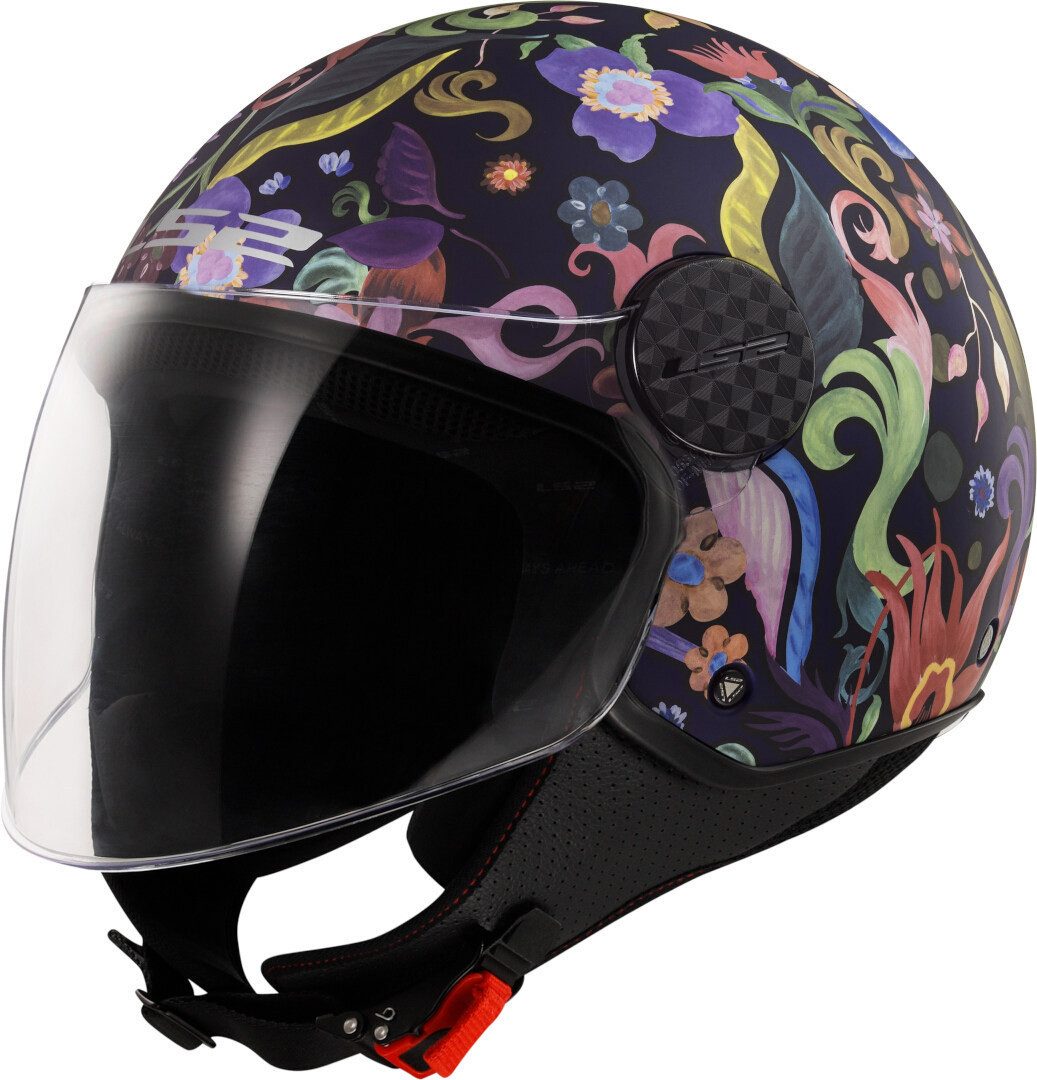 LS2 Motorradhelm OF558 Sphere Lux II Bloom Jethelm, Atmungsaktiv, reflektierende, Ratschenverschluss, UV-beständig, ECE