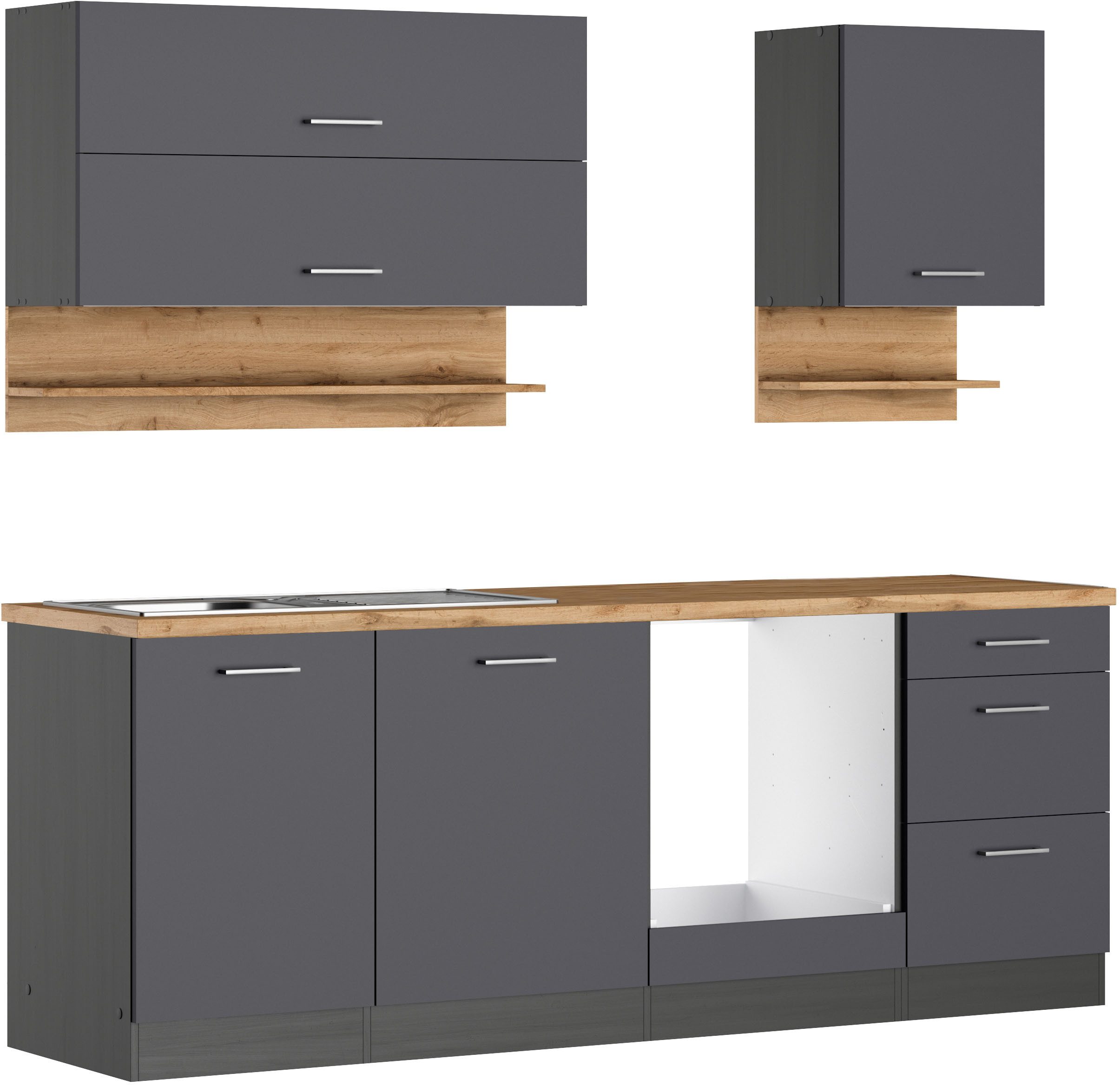 KOCHSTATION Küchenzeile KS-Milan, 220 cm breit, günstig online kaufen