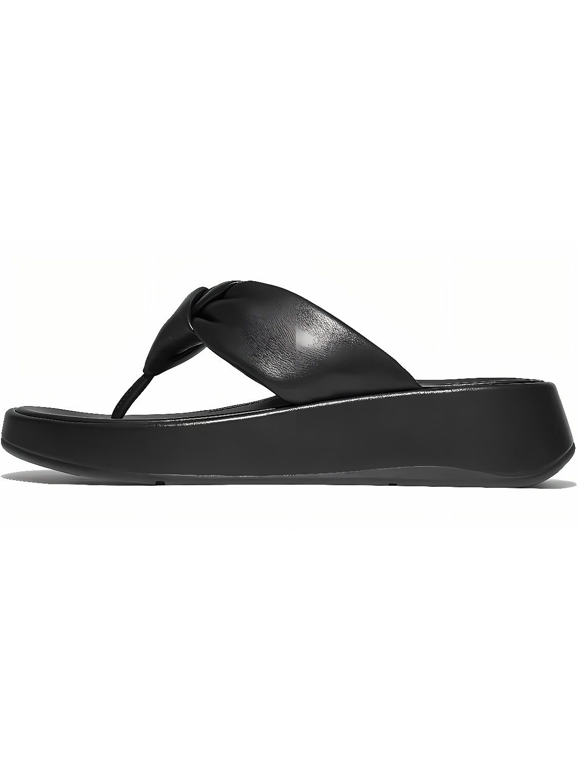 Fitflop F-Mode Knot Soft-Leather Flatform Toe-Post Sandals Sandale