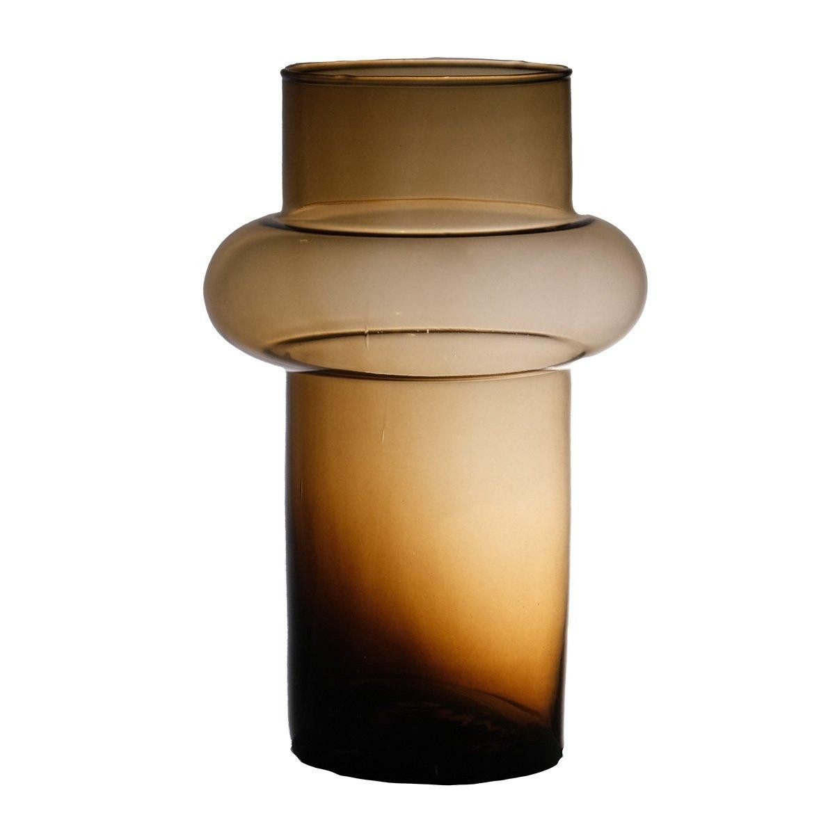 INNA-Glas Dekovase Glas Vase Justo, recycelt, orange-braun-klar, 30 cm, Ø 19 cm