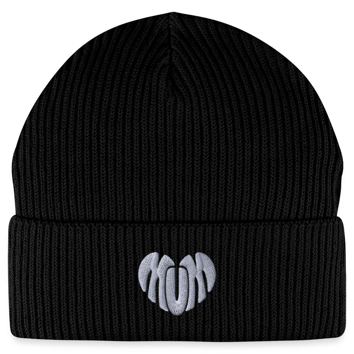 Spreadshirt Beanie Stickerei Mum Weißes Herz Fisherman Beanie Bio Mütze (1-St)