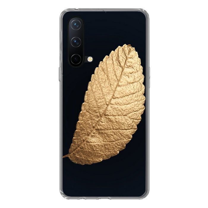 MuchoWow Handyhülle Gold - Blätter - Schwarz - Pflanzen - Luxus - Natur Phone Case Handyhülle OnePlus Nord CE 5G Silikon Schutzhülle