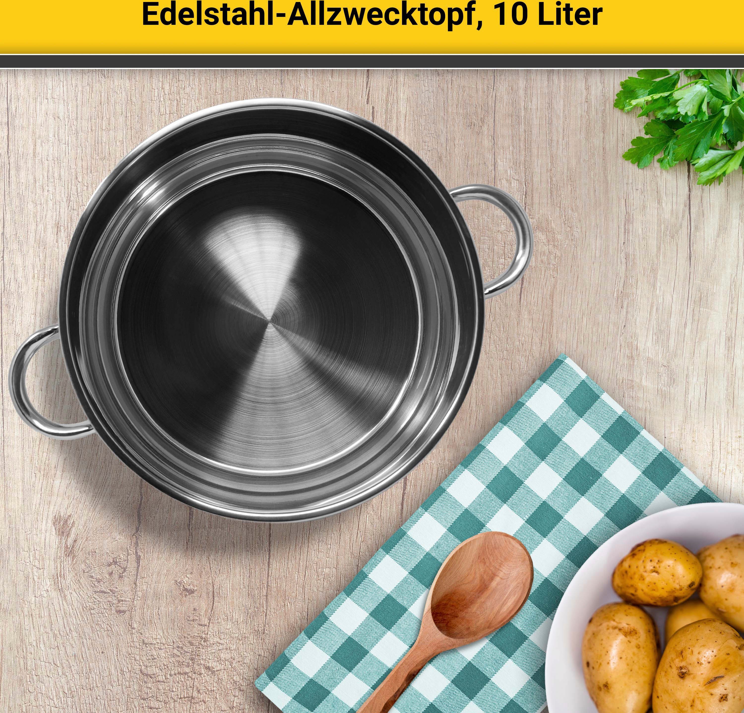 Krüger Kochtopf, Edelstahl (1-tlg), für Induktions-Kochfelder geeignet