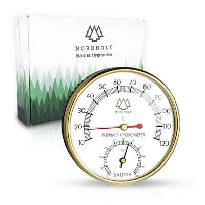 NORDHOLZ Raumthermometer »Sauna Thermometer Hygrometer«, 2in1 1-tlg., Analoges Hygrometer, Sauna Zubehör