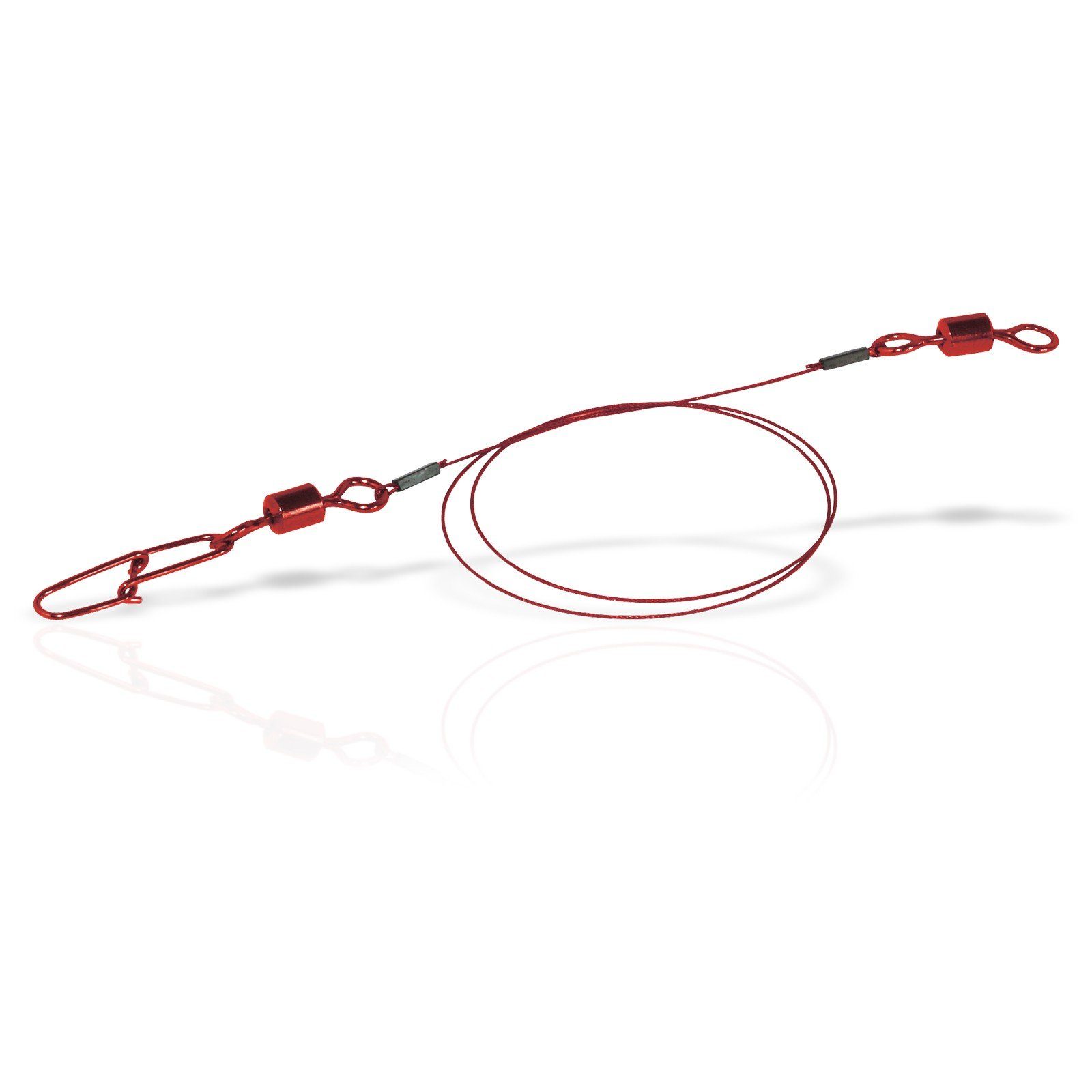 flexonit Vorfachschnur, 45 m Länge, flexonit Red 7x7 0,27mm Wirbel/Snap 2Stk. Länge 45cm Stahlvorfach