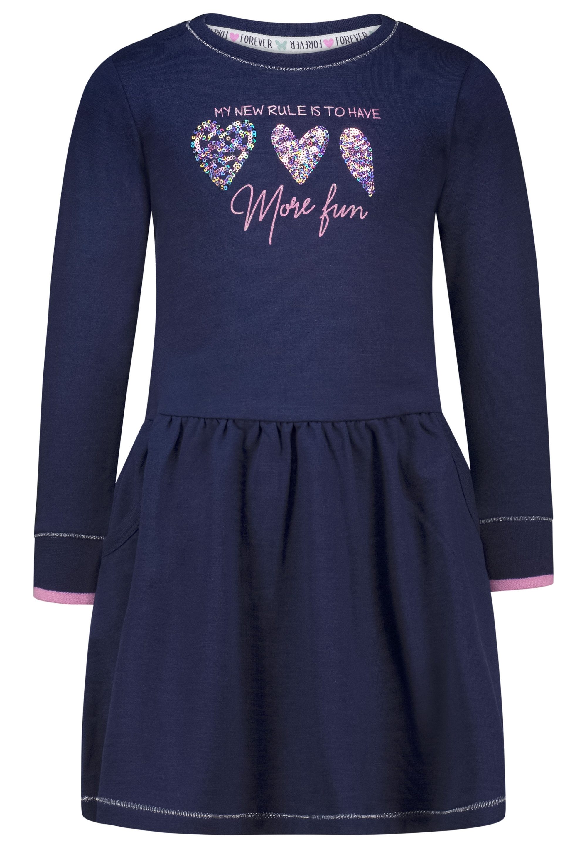 SALT AND PEPPER Jerseykleid More Fun Hearts mit Pailletten und Stickerei