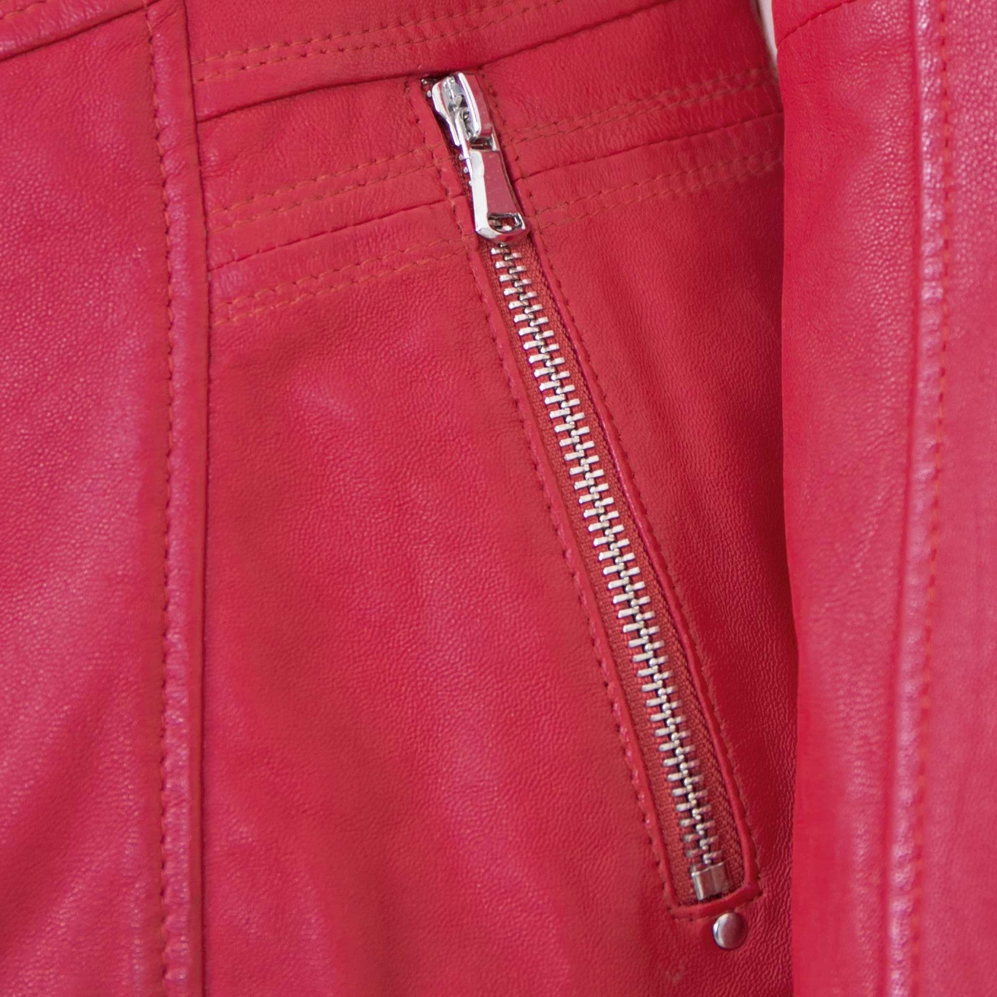 Jilani Lederjacke Maura Jilani Collection - Damen Lederjacke Lammnappa rubin rot
