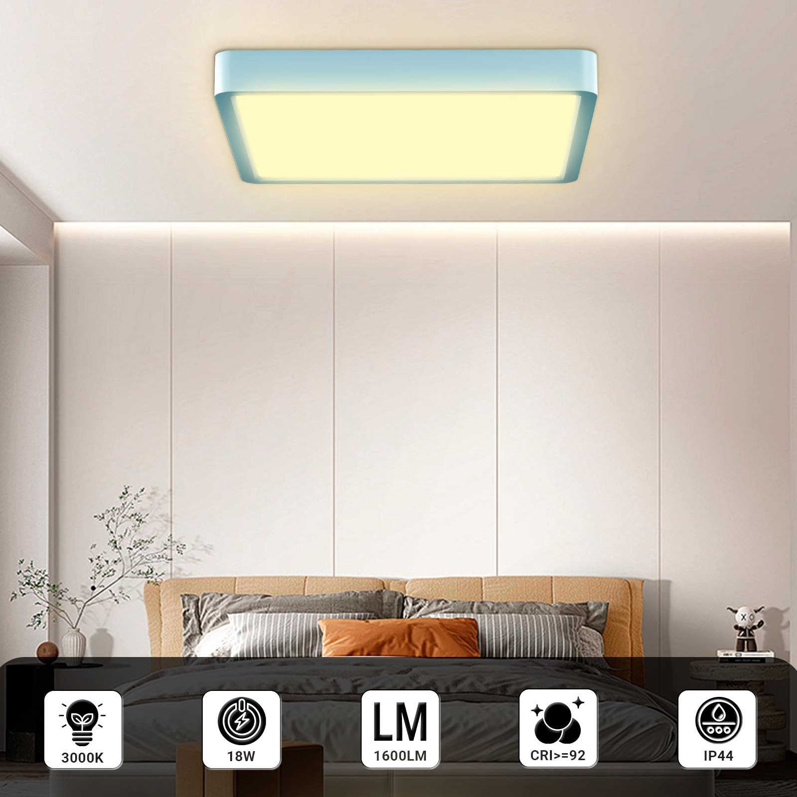 LQWELL LED Deckenleuchte Quadrat Flach LED günstig online kaufen