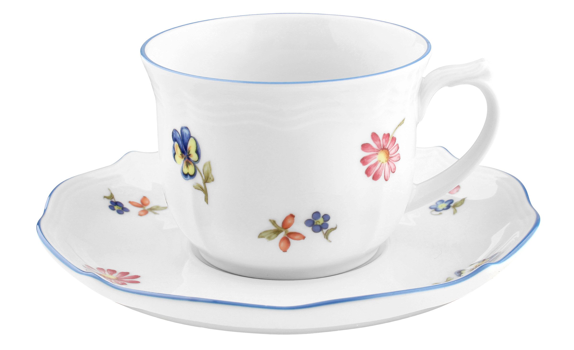 Seltmann Weiden Kaffeeservice Geschirr-Set, Service Sonate Nostalgie (18-tlg), 6 Personen, Porzellan, Tassen, Untertassen, Teller, Made in Germany, 18 Teile, für 6 Personen