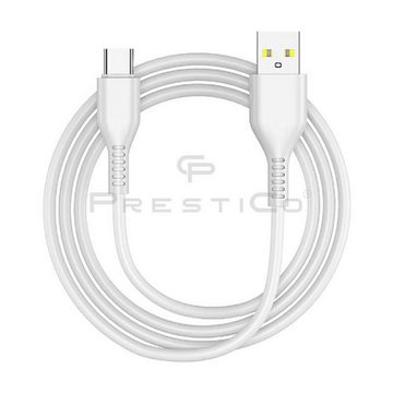 PrestiCo F6S​ Schnell Ladegerät + Ladekabel 1xUSB+TYPE​ C​ 2​.​1A​ white Smartphone-Kabel, USB-C, USB-A, TYPE-C-Kabel (100 cm), Schnellladefunktion 2​.​1A