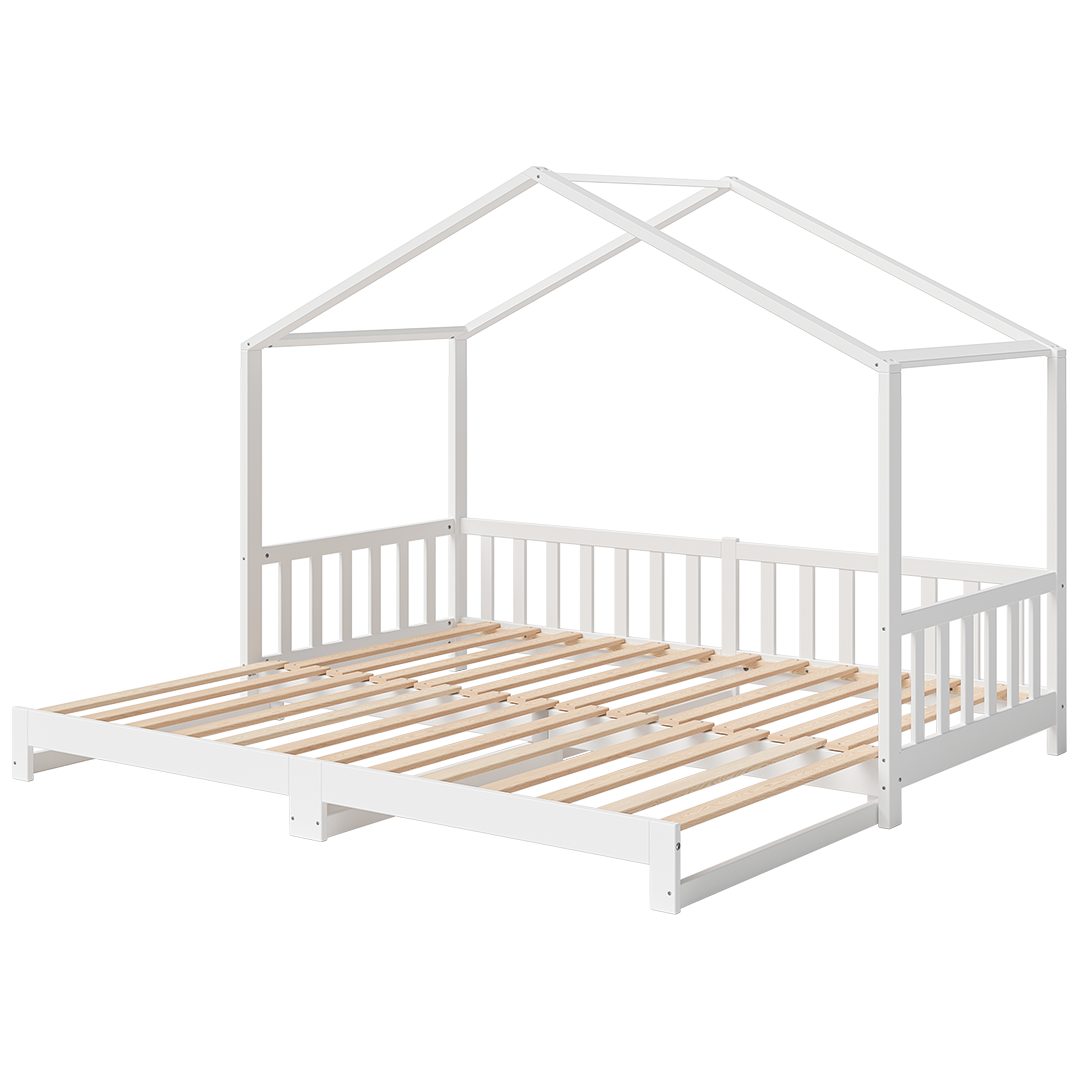 Bellabino Hausbett Bia mit Rausfallschutz und Lattenrost (weiß, optional mi günstig online kaufen