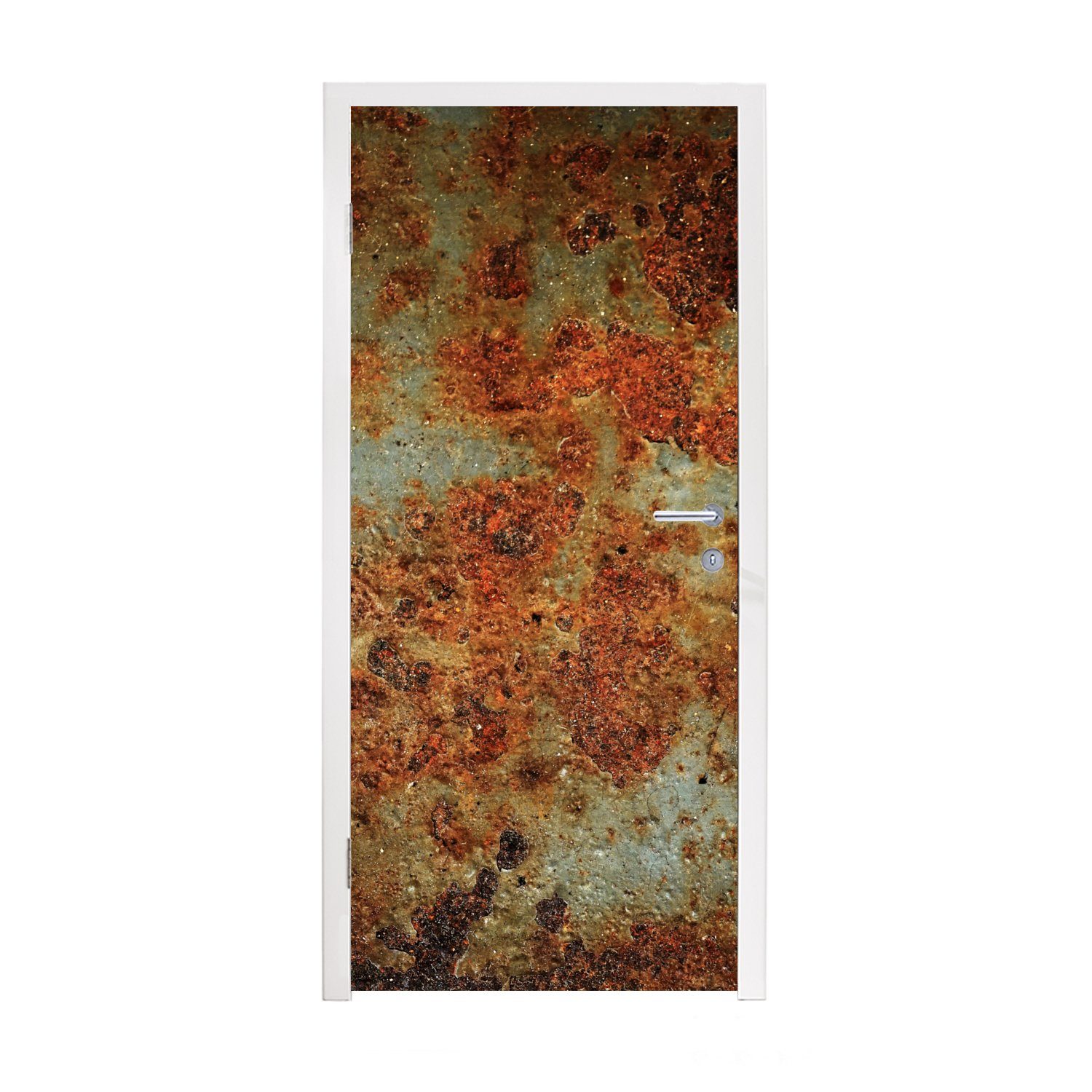 MuchoWow Türtapete Eisen - Tür, bedruckt, cm St), Rost, Vintage Türaufkleber, (1 Fototapete 75x205 für - Matt