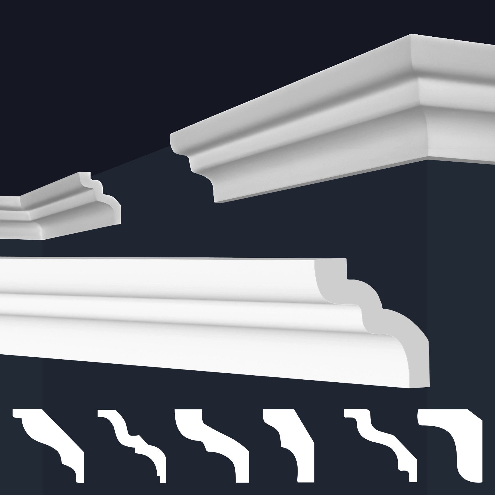 marbet design Stuckleiste E-7, 20 Meter / 10 Leisten, XPS Styropor weiß - D günstig online kaufen