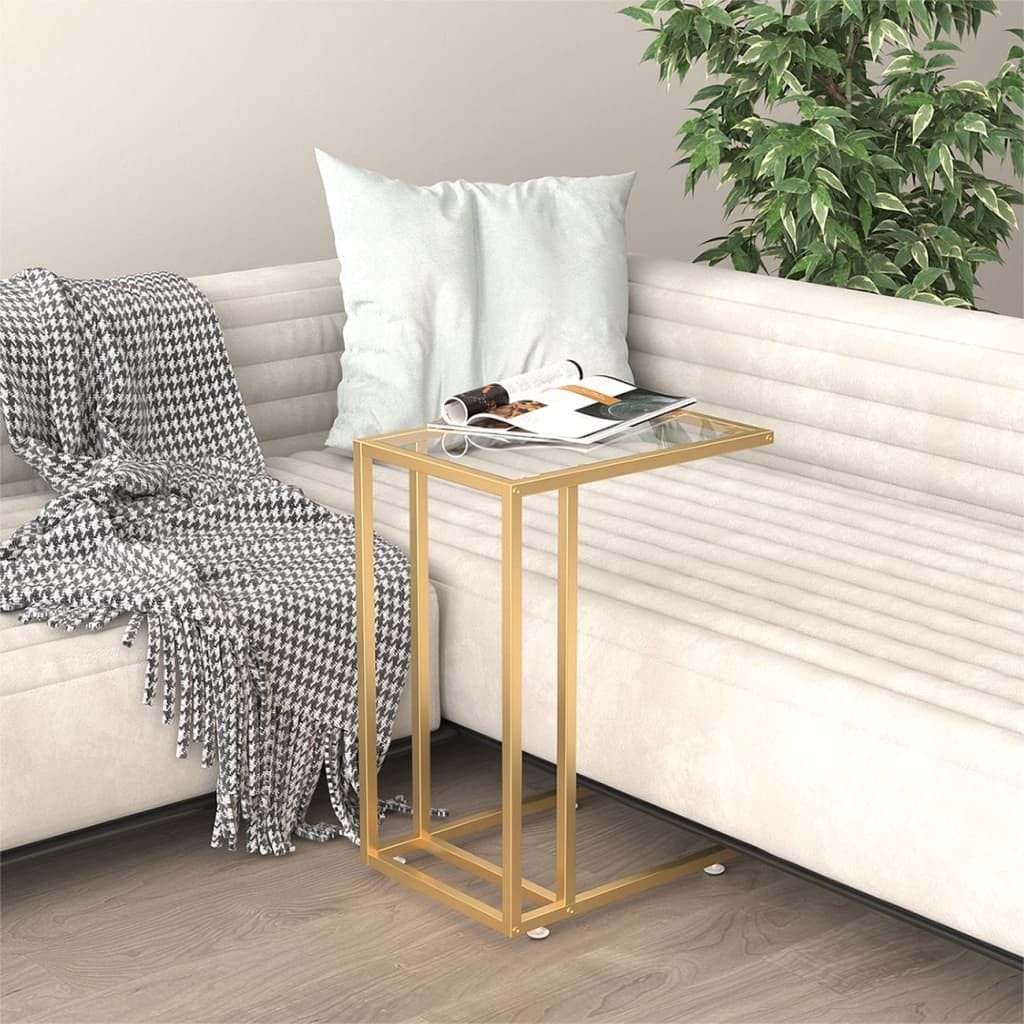vidaXL Bartisch, Computer-Beistelltisch Transparent 50x35x65 cm Hartglas