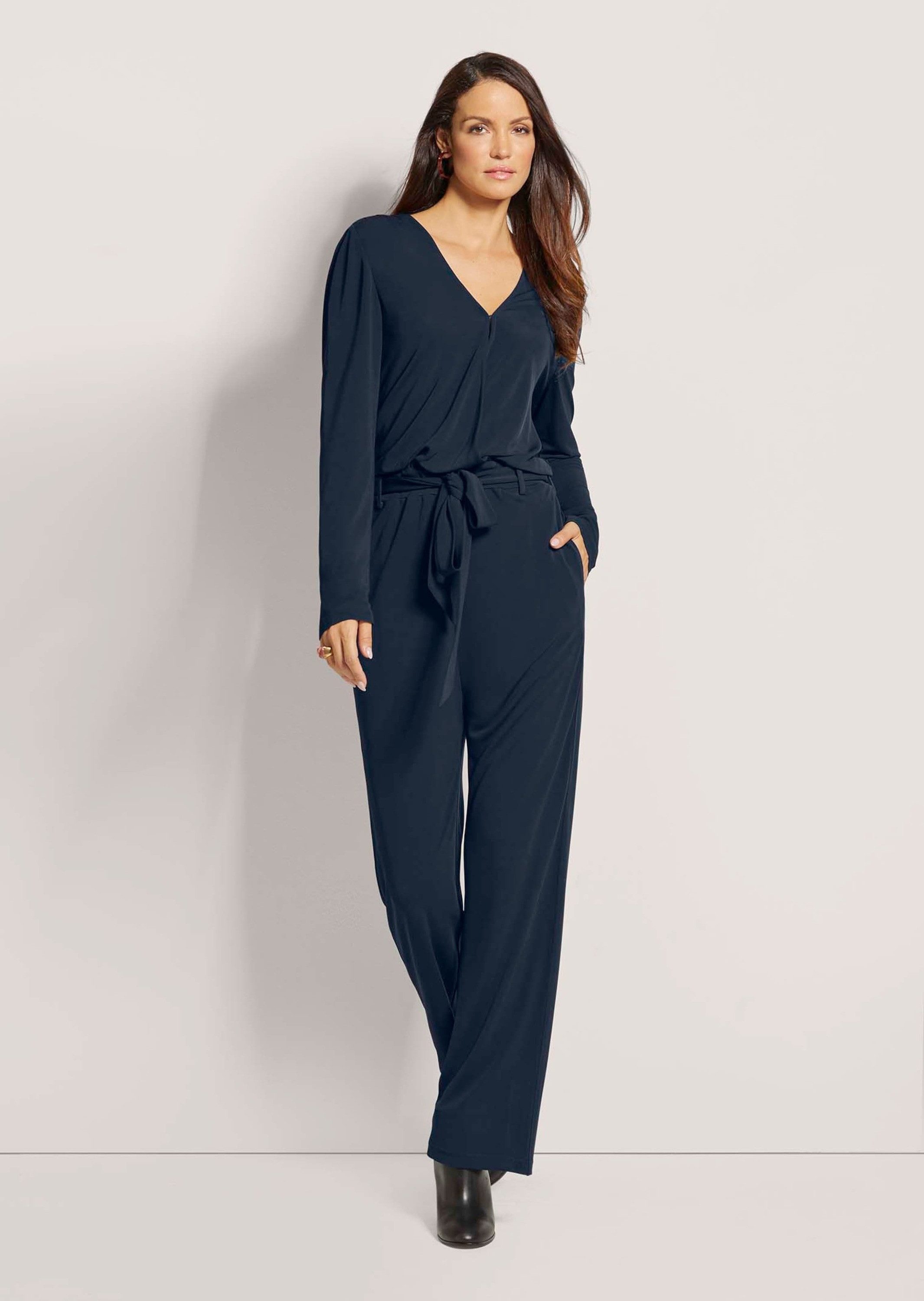Jumpsuit Overall mit breitem Bindeband