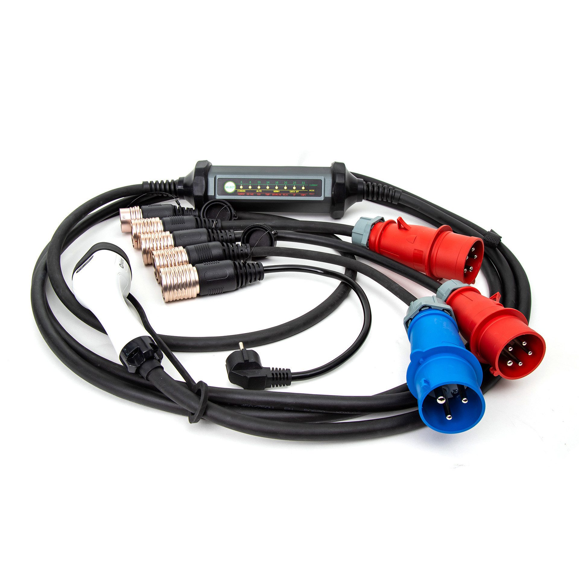 Platinet EV_PC060 Elektroauto-Ladegerät (32000 mA, Mehrteiliges Set, Mobile 22 kW Ladestation mit automatischer Adaptererkennung)