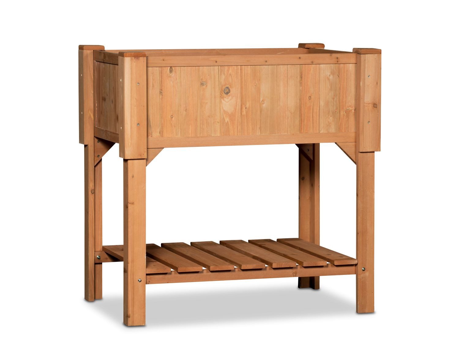Coemo Hochbeet (1 St), Hochbeet mit Ablage aus Holz, Anzuchtbeet Pflanzkasten Pflanztrog